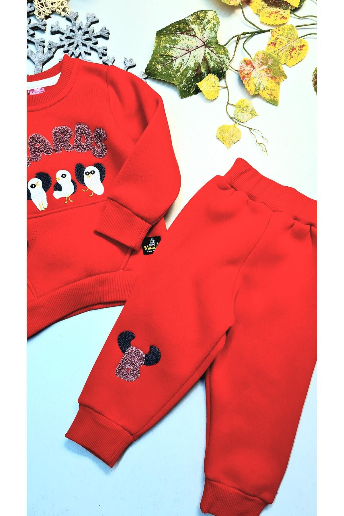 CemBebe-Üçip Winter Cotton Baby Girl Tracksuit Set 3