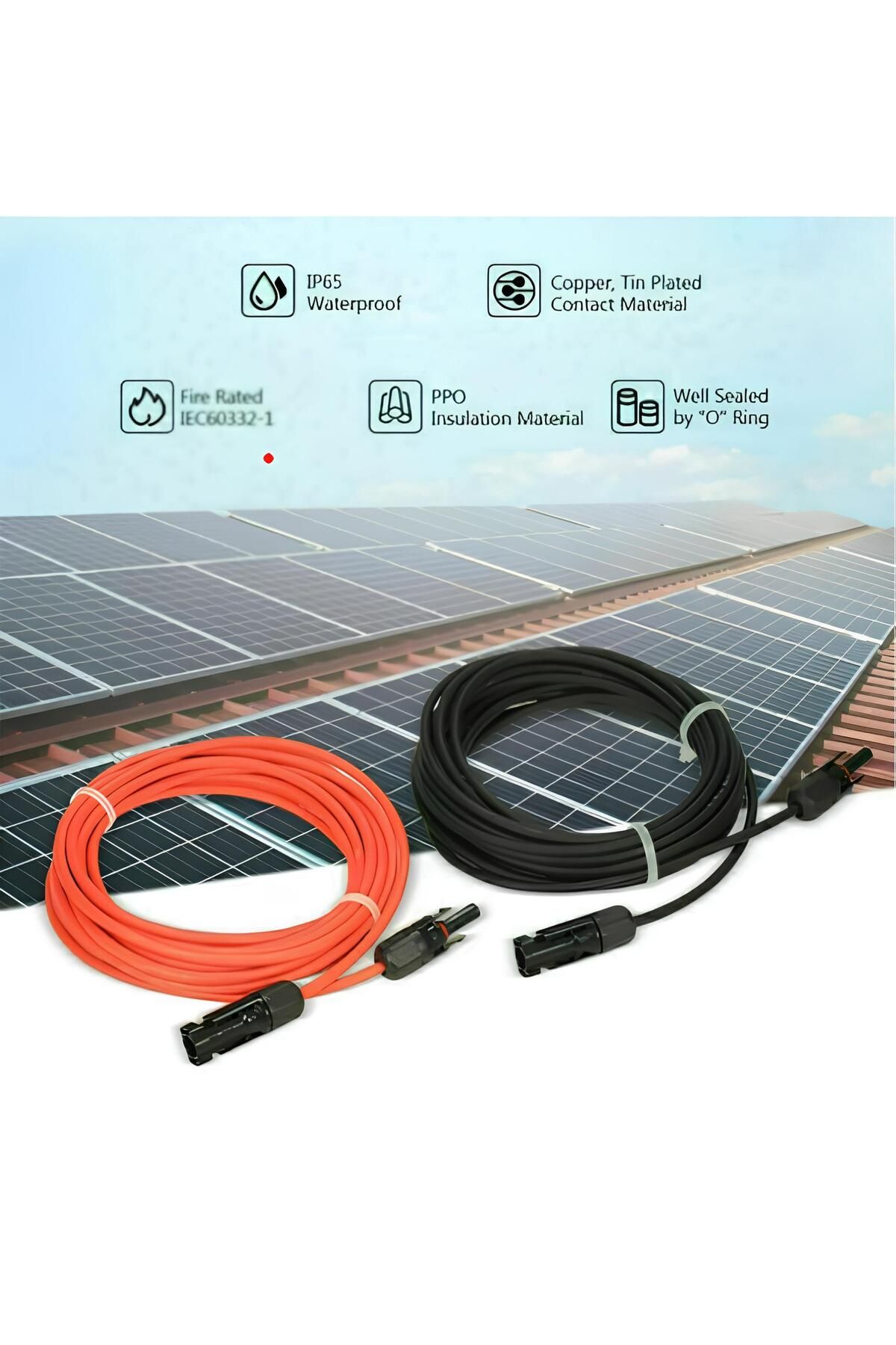 goboenergy Solar Kablo Seti Kırmızı-siyah, 6mm, 30 Metre