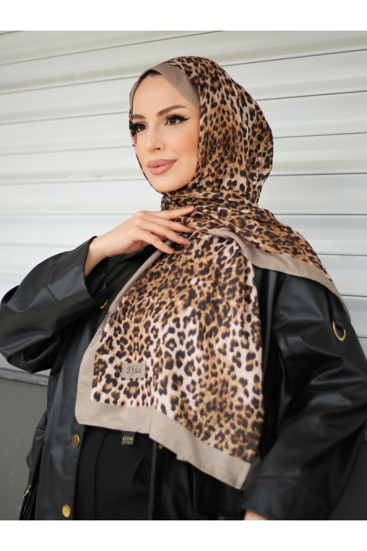 efdal şal eşarp-Leopard Pattern Soft Shawl 3