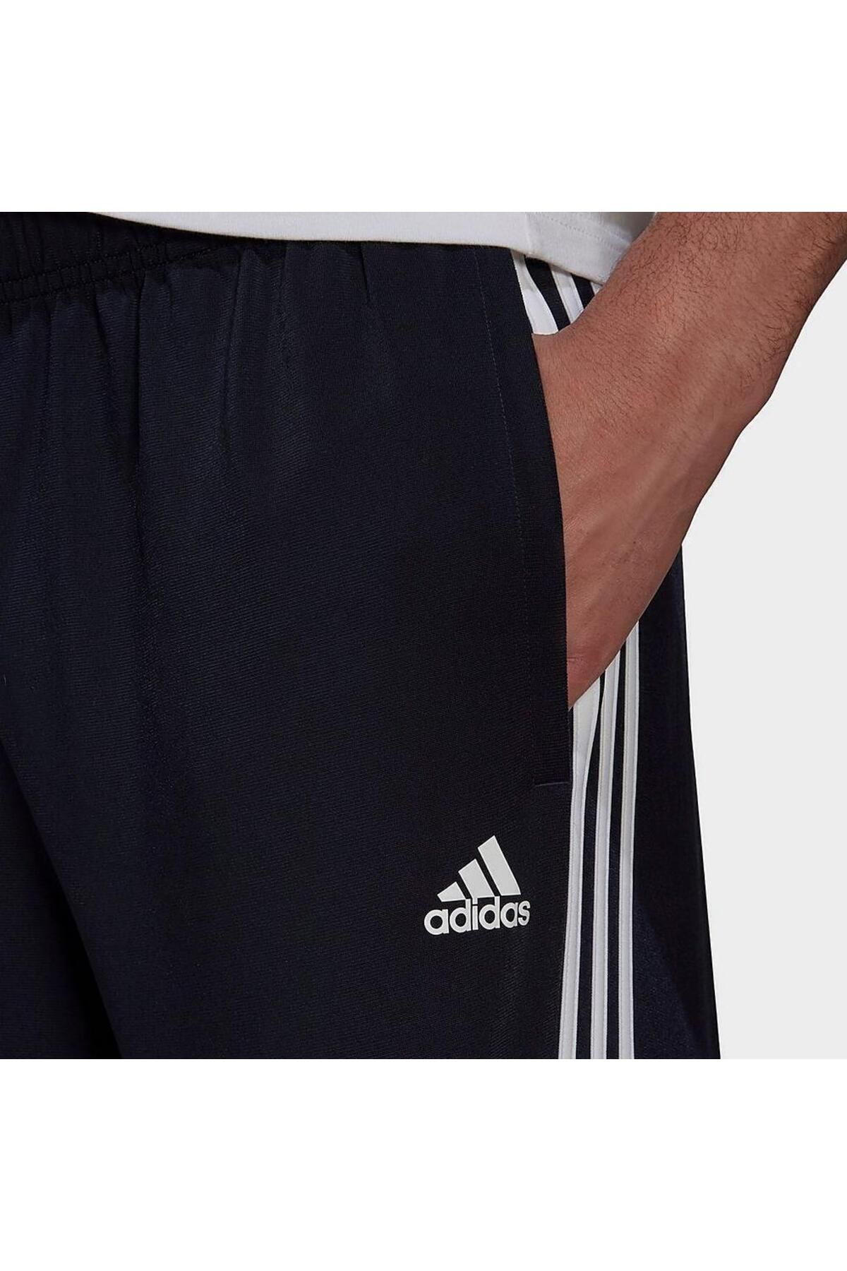 adidas-Pants adidas Essentials Warm-Up Tapered 3-Stripes, Blue, Men 3