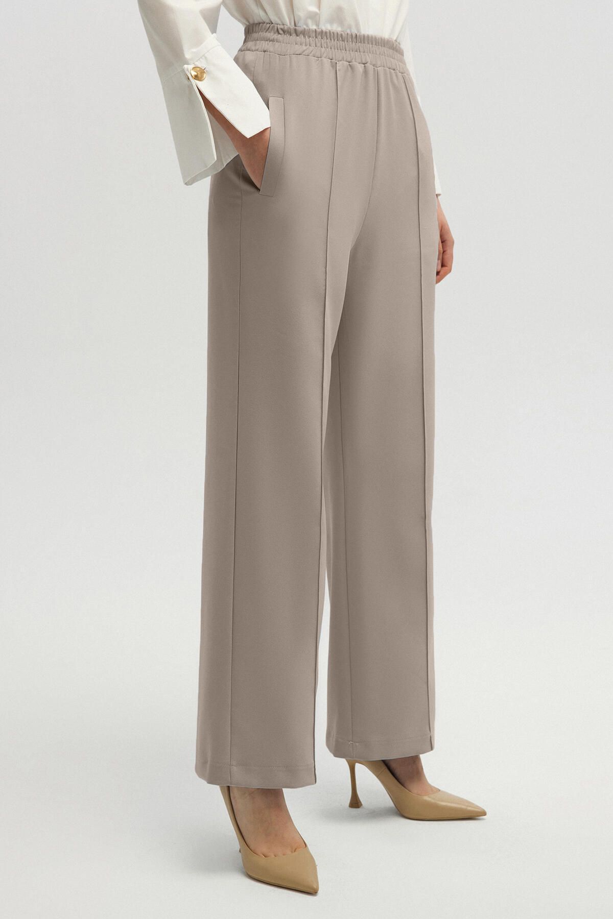 Touché Privé-Crepe Trousers - Ribbed Design 1