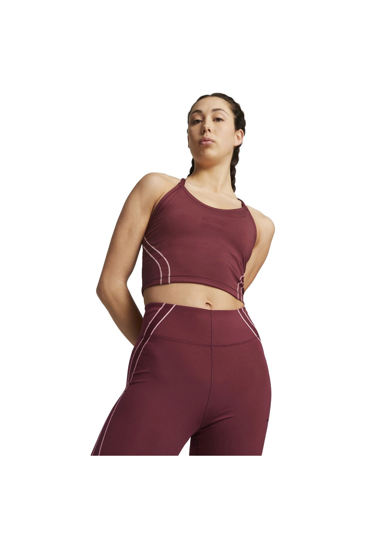 Puma-Σουτιέν Puma Studio Ultrabare Crop Top Dark Jasper, Red, Women 1