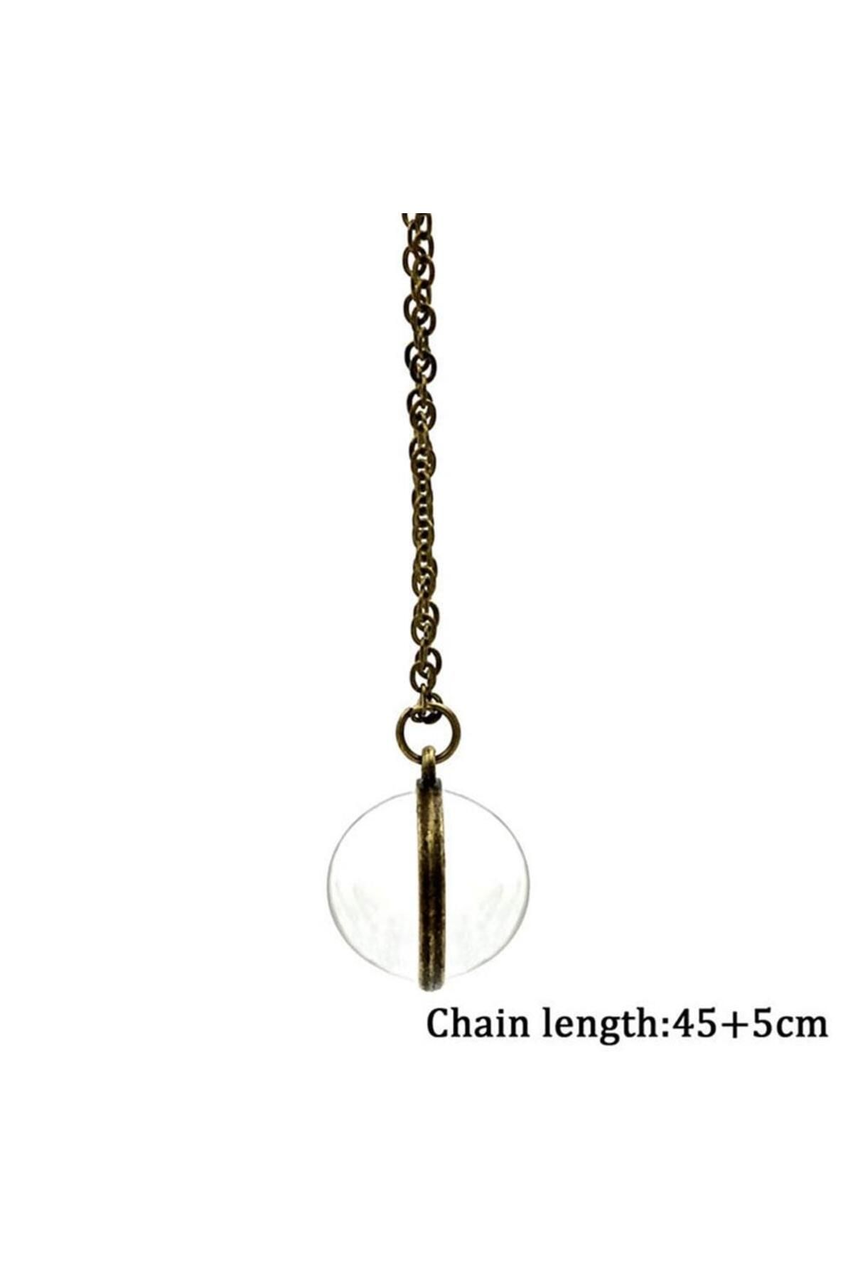 KUMİ-Double Sided Unisex Men's Women's Galaxy Glass Globe Necklace-bronze 3