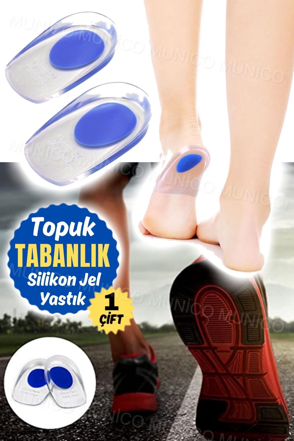 AboutThePerfect Yumuşak Silikon Topuk Destek Pedi, Rahat ve Şok Emici, Çiftli Topuk Yastığı