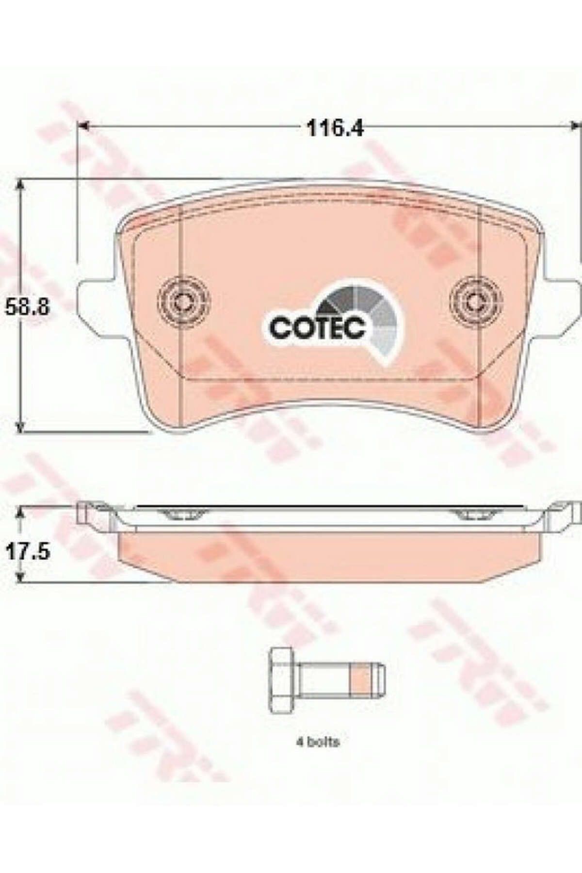 TRW FREN BALATASI ARKA (AUDI A4 A5 2007-) 540133