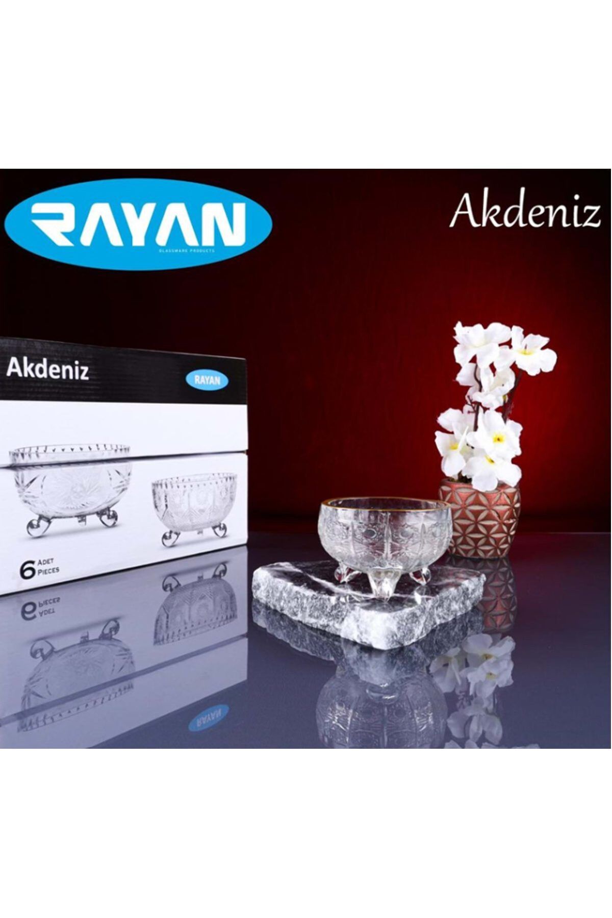 Easy Tedarik Rayan Akdeniz 6'lı Ayaklı Kase