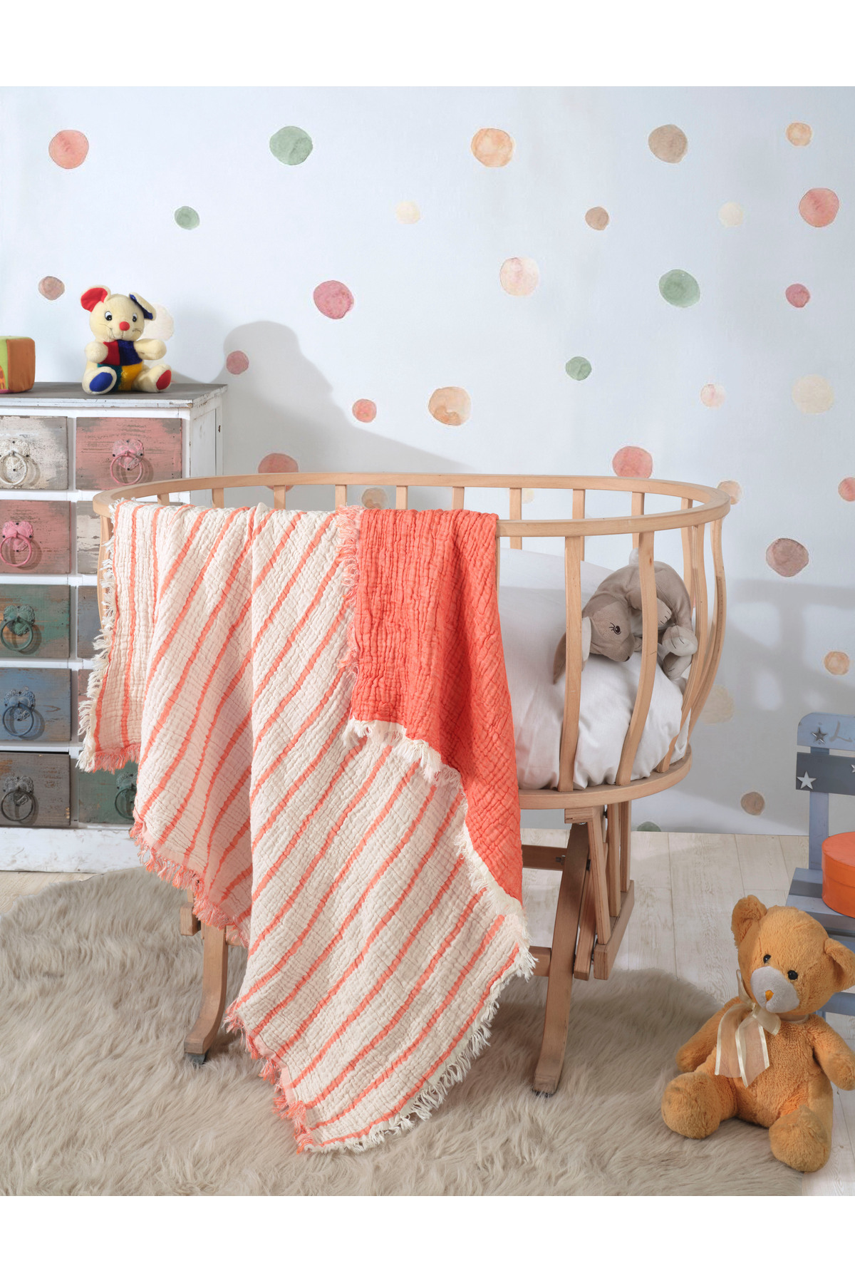 4 Layers, Double Sided, 100 x 120 CM Baby Muslin Blanket, Cotton Multipurpose Baby Blanket