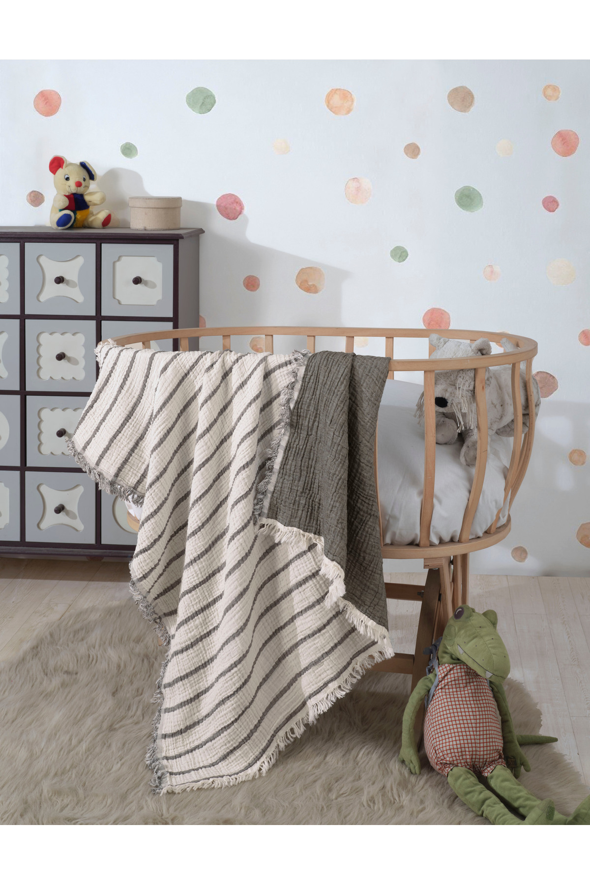 luxtex 4 Katlı, Çift Taraf, 100 X 120 Cm Bebek Müslin Örtü, Pamuklu Çok Amaçlı Bebek Battaniyesi