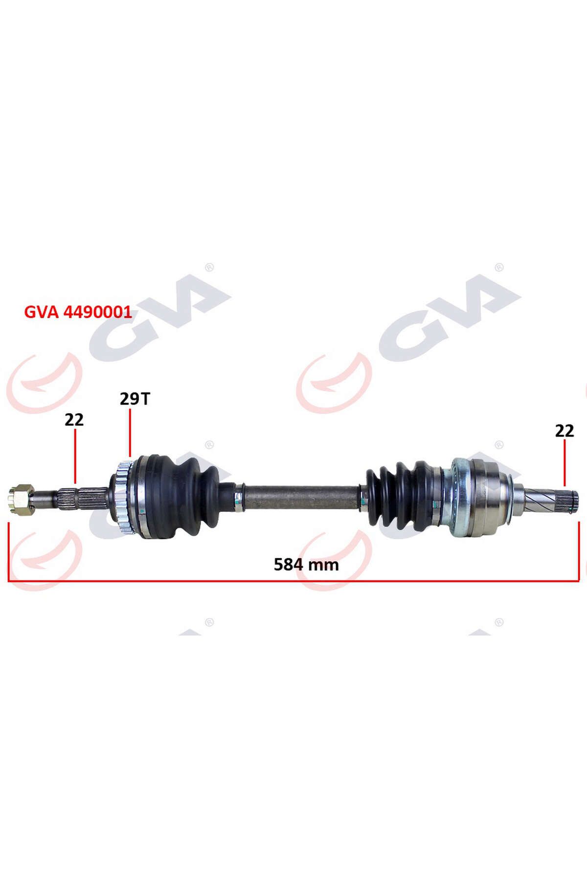 GVA KOMPLE AKS SOL ASTRA F-VECTRA A 1.4i-1.6 16V 92-98 ABS LI 29 DİŞ 584mm 550134