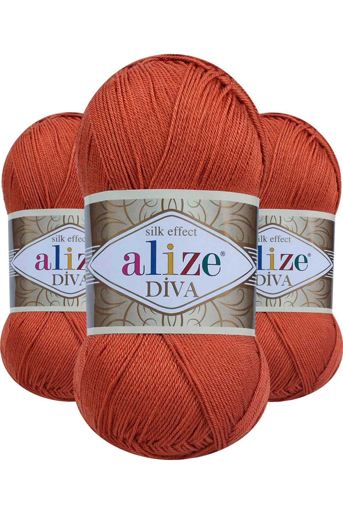 Alize-Diva 36 (Taba) Amigurumi Hand Knitting String 1 Piece - (Thinter and Smaller as Normal Knitting Strings.) 8