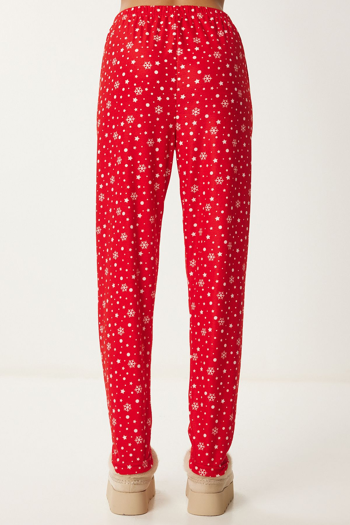 Lovelyİstanbul-Vibrant Red Patterned Soft Sleepwear Bottoms - Lce0002 6