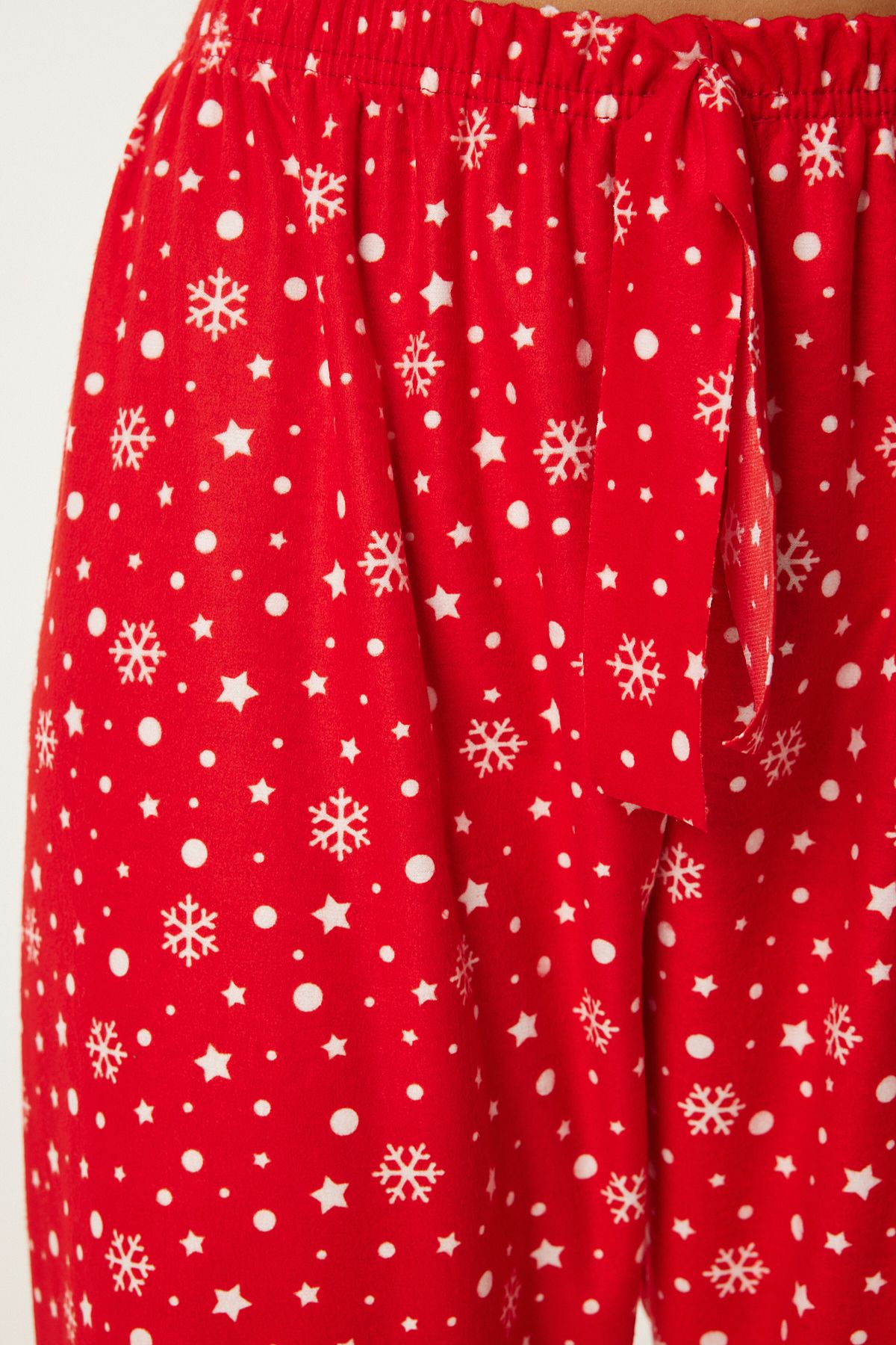 Lovelyİstanbul-Vibrant Red Patterned Soft Sleepwear Bottoms - Lce0002 4