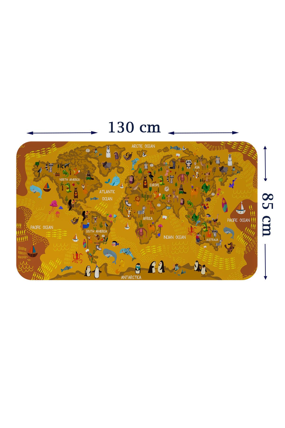 Haye Collection Eğitici Dünya Haritası Dünya Atlası Çocuk ve Bebek Odası Duvar Sticker-85x130-3781