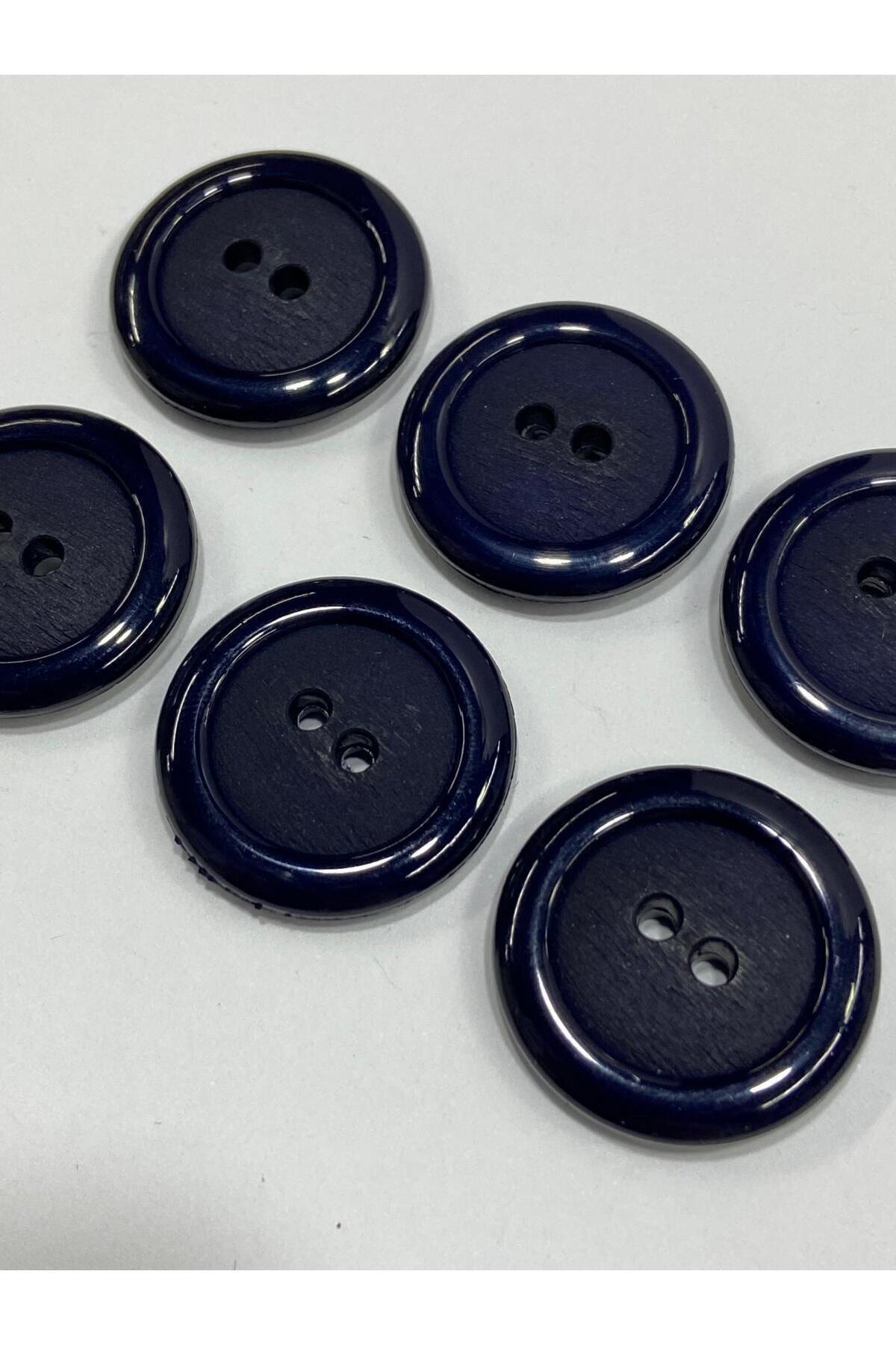 karantuhafiye Kaban Trençkot Mont Düğmesi Italyan Düğme 6 Lı Set Lacivert 2,5 Cm (M46690)