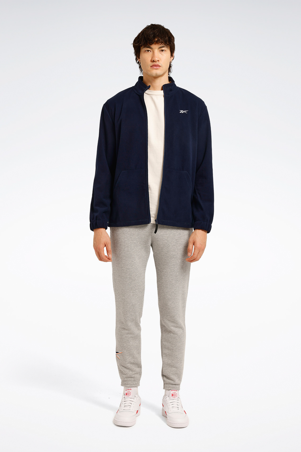Reebok ID -F FLEECE FZ Lacivert Erkek Polar görsel 5