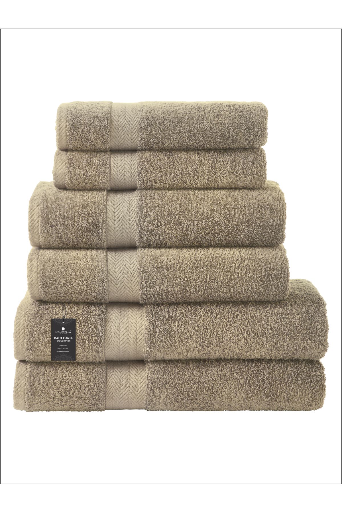 Donetella-6-Pcs Premium Towel Set with 2 Bath Sheet,2 Bath Towel and 2 Hand Towel 600 GSM 100% Combed Cotton 1