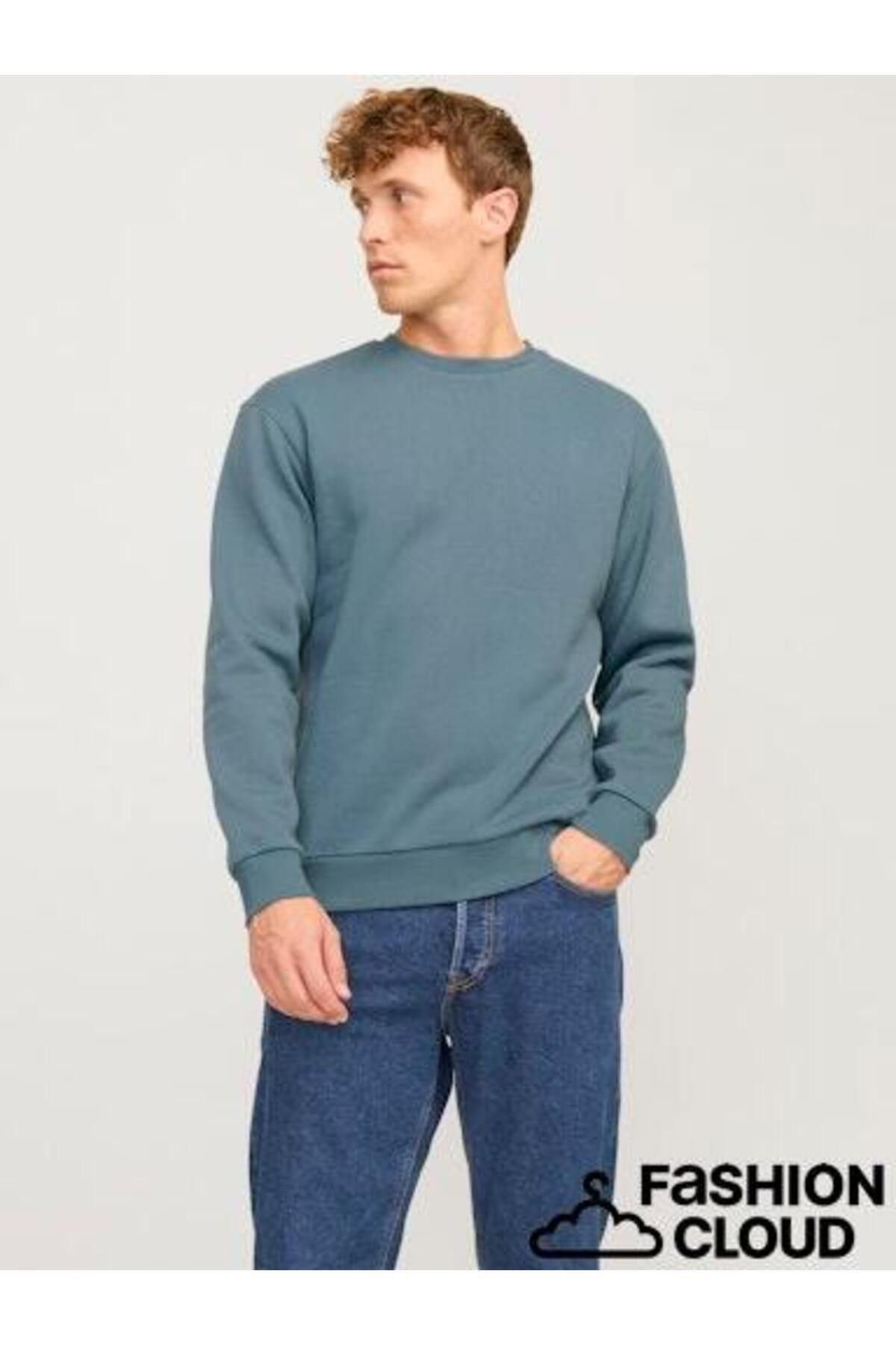 Jack & Jones-2 Thread Unprinted Crew Neck Men's Sweatshirt 4