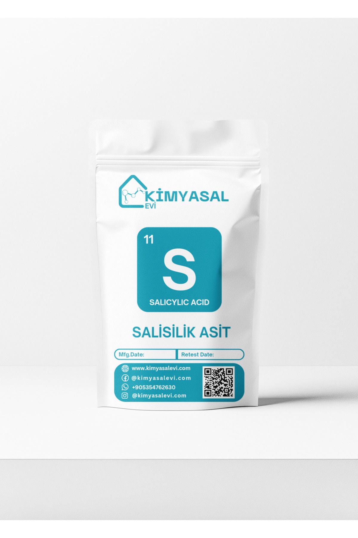 KİMYASAL EVİ 011 Salisilik Asit- Salicylic Acid Hammadde 5 KG