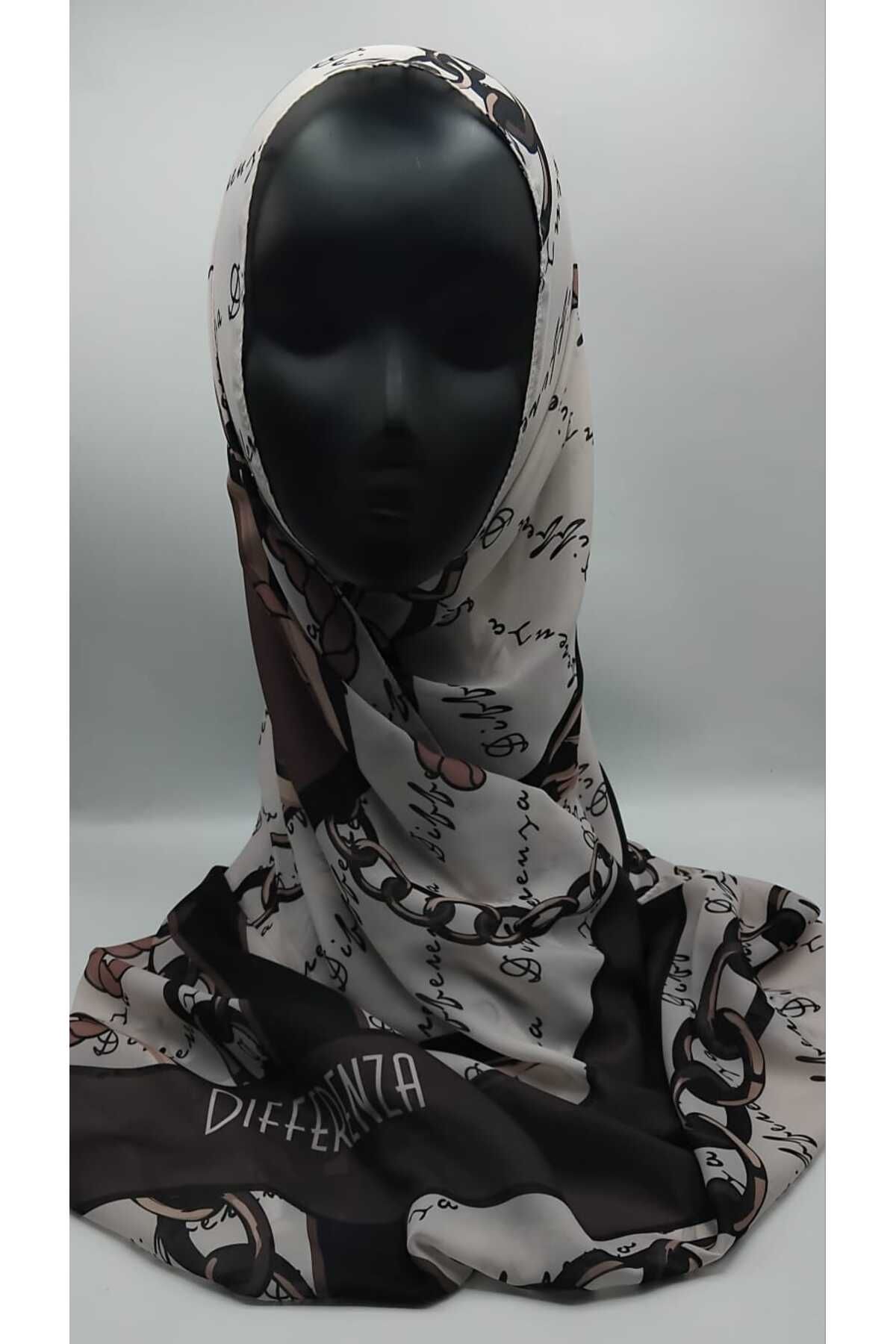 Differenza-Beige Chain Patterned Shawl 3