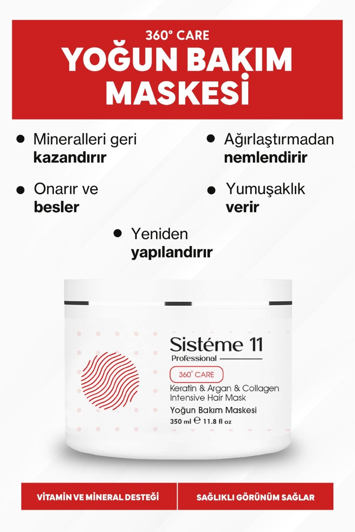 Sistéme 11 Yıpranmış Saçlar Için Intensive Repair Yoğun Bakım Maskesi 350 ml 8684091004202