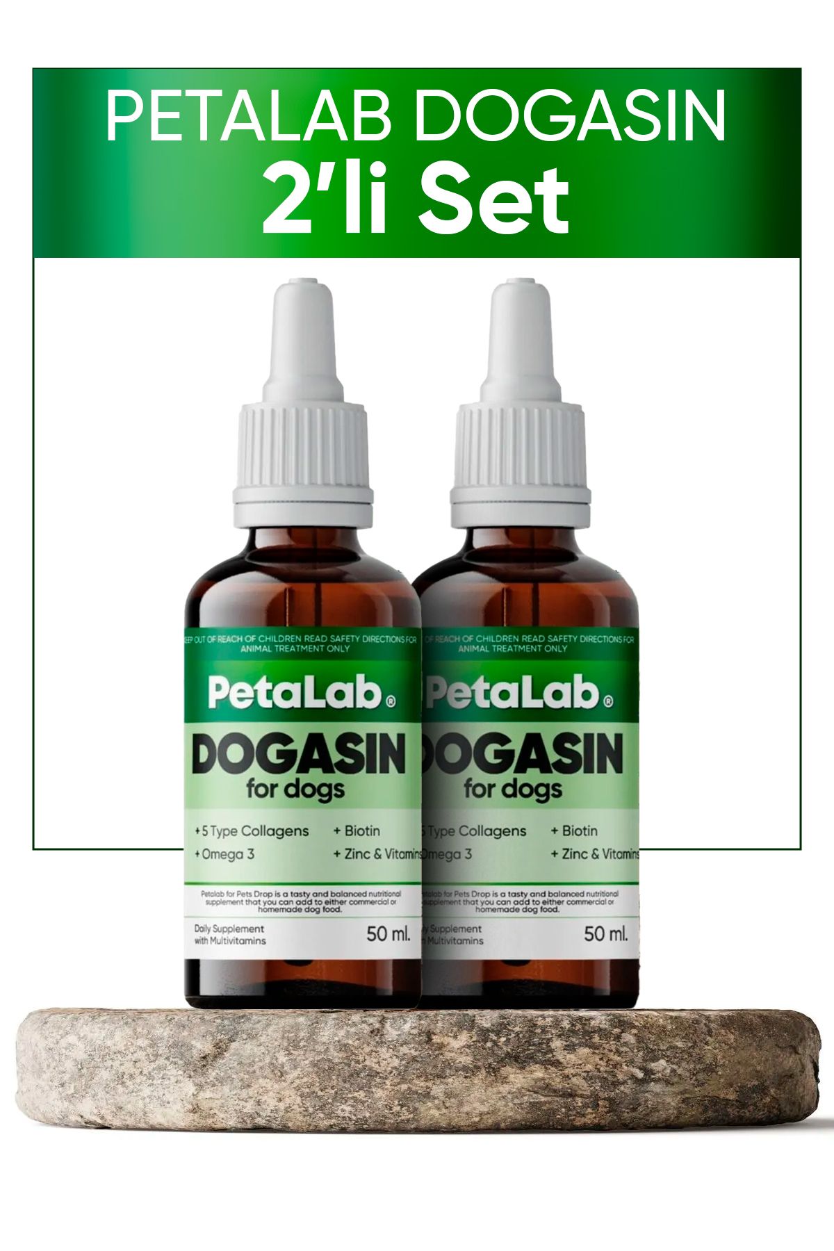 Petalab Dogasin For Dogs 50 ml (KÖPEK İÇİN KOLAJENLİ TÜY SAĞLIĞI DAMLASI) 2 Lİ SET