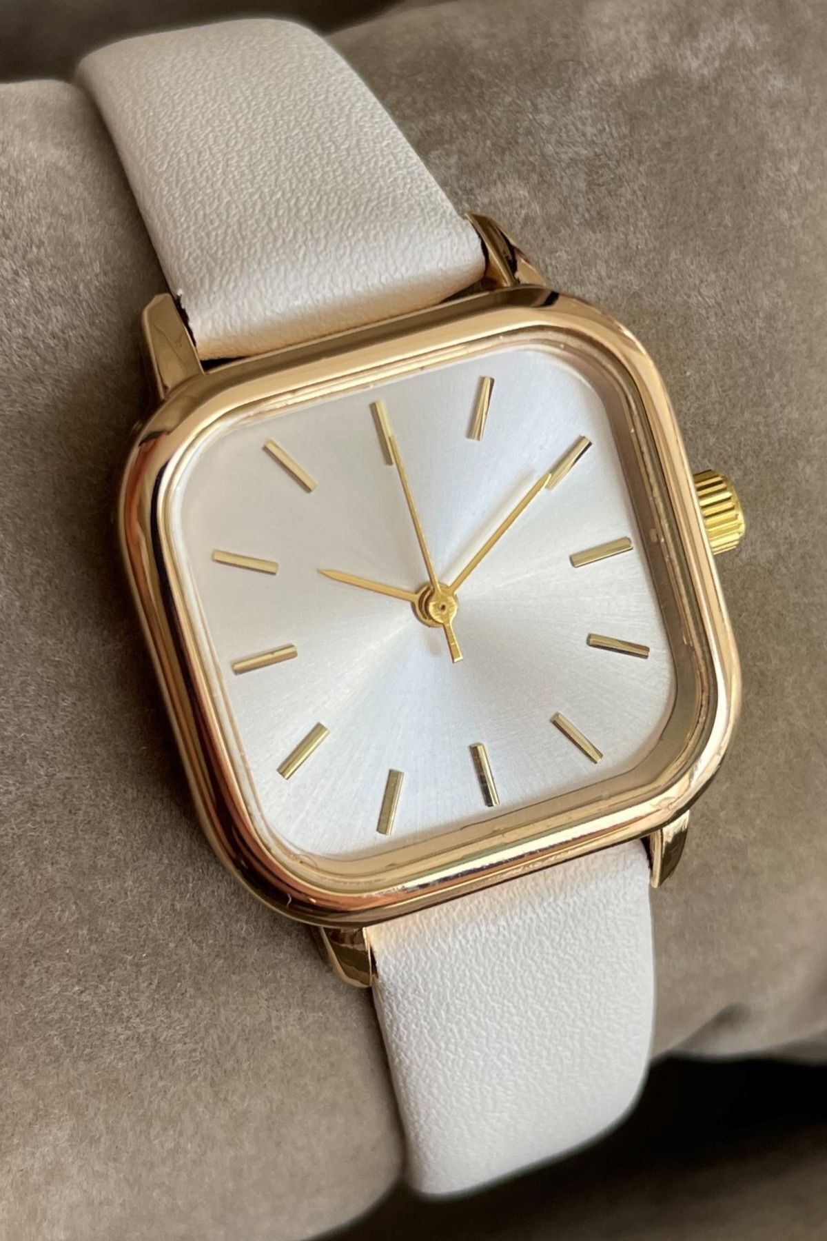 Leerybee  Minimal Ve Zarif Deri Kordon Kare Kadran Kadın Kol Saati Retro Vintage Hediye Anneye Sevgiliye - Görsel 7