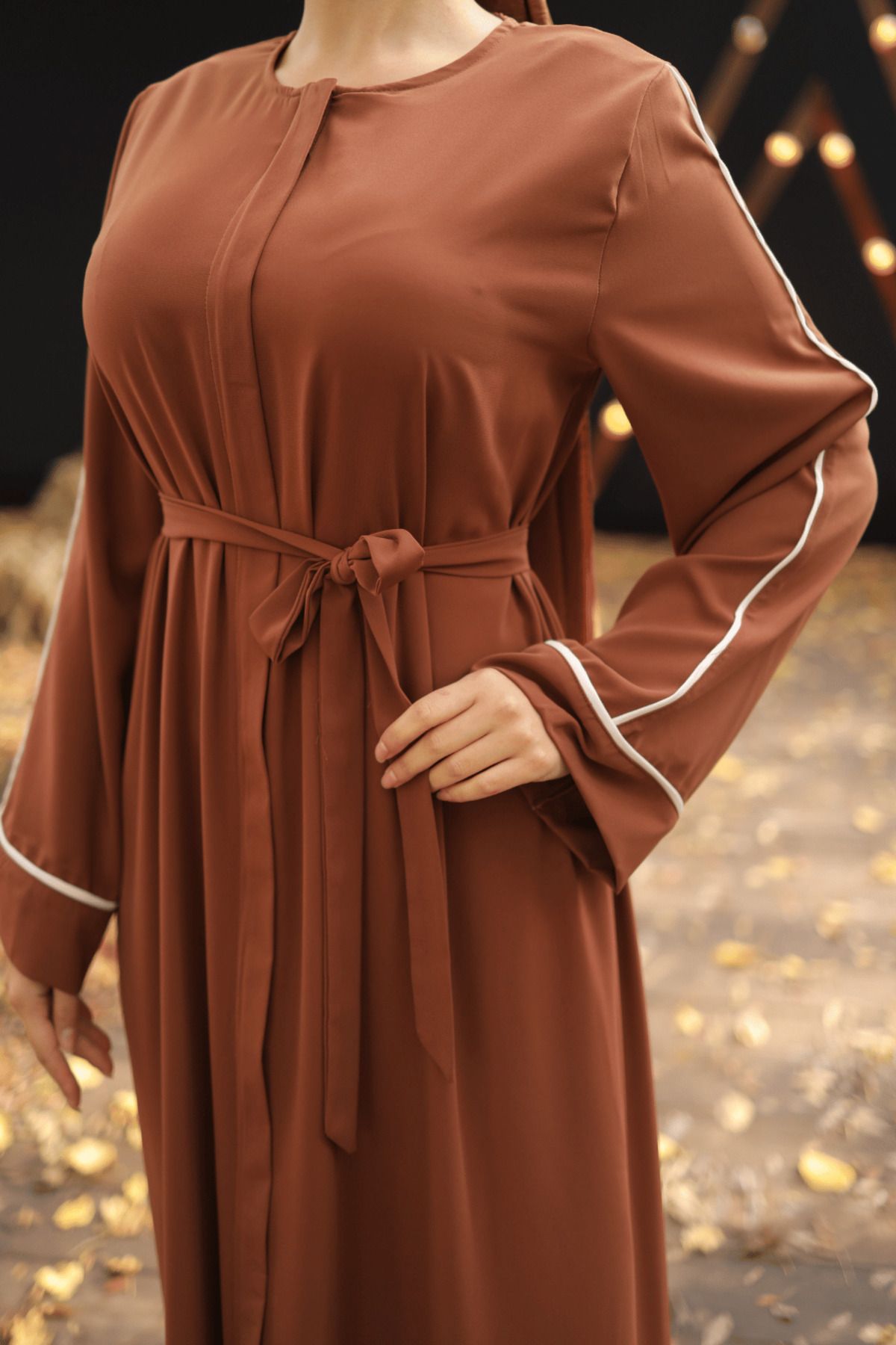 Nissra-Nisra Hidded Butted Abaya Sleeve Ferace Nsr 505801 2