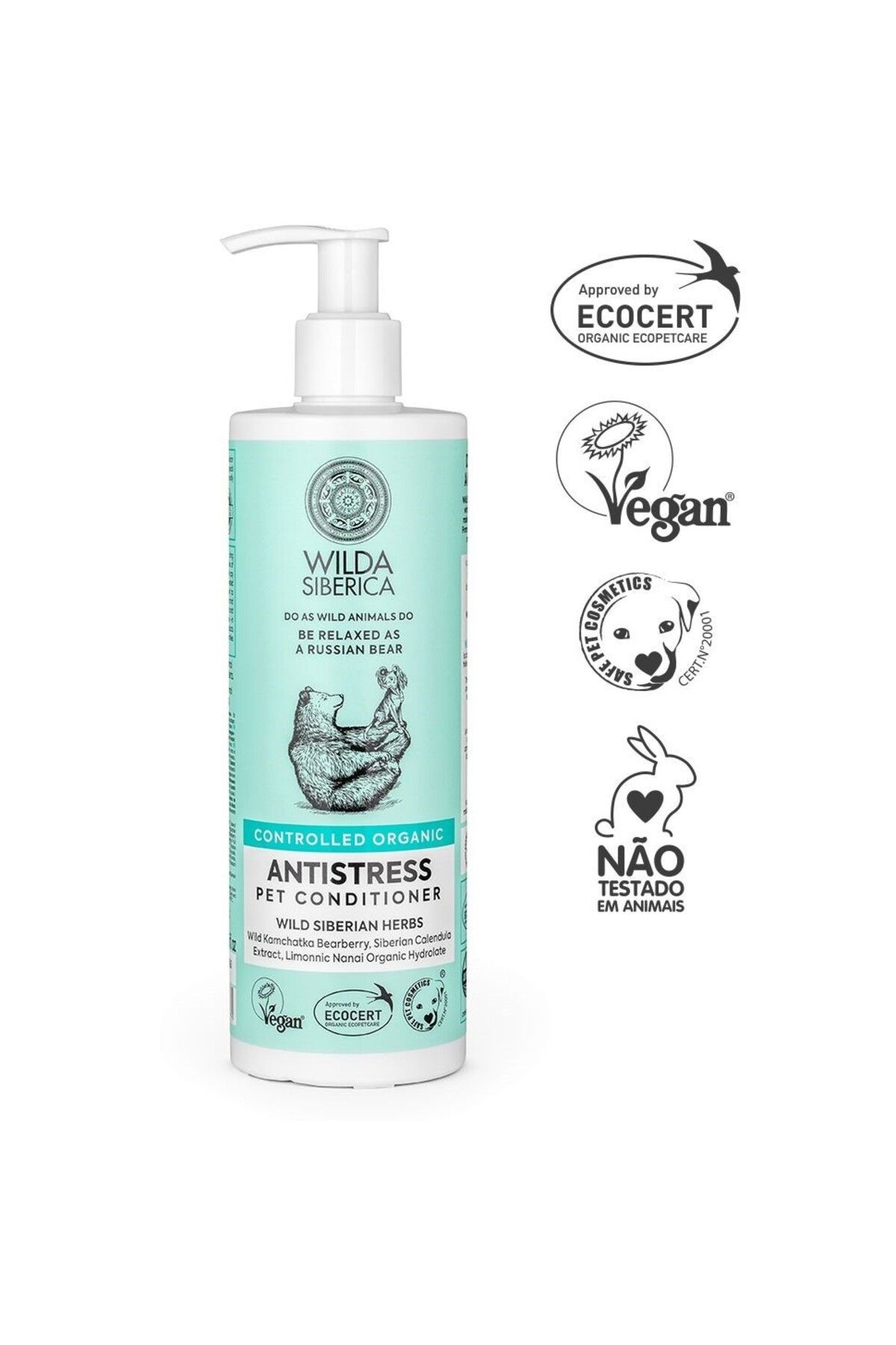 WILDA SIBERICA Kontrollü Organik Doğal ve Vegan Antistres Evcil Hayvan Kremi, 400 ml