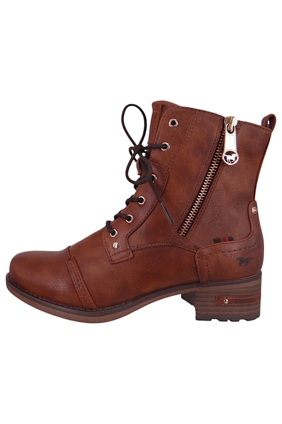 Mustang-Stiefelette - Braun - Blockabsatz 3