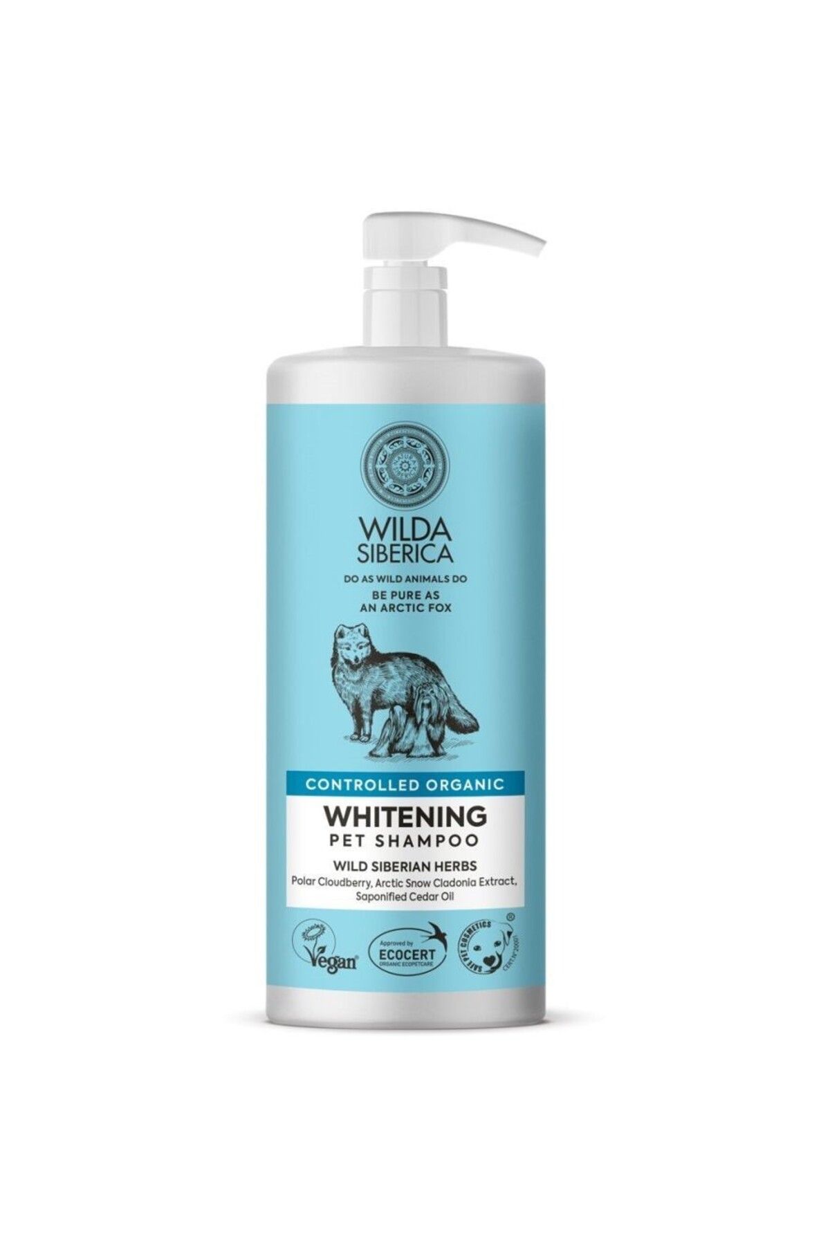 WILDA SIBERICA Kontrollü Organik Doğal ve Vegan Beyazlatıcı Evcil Hayvan Şampuanı, 400 ml