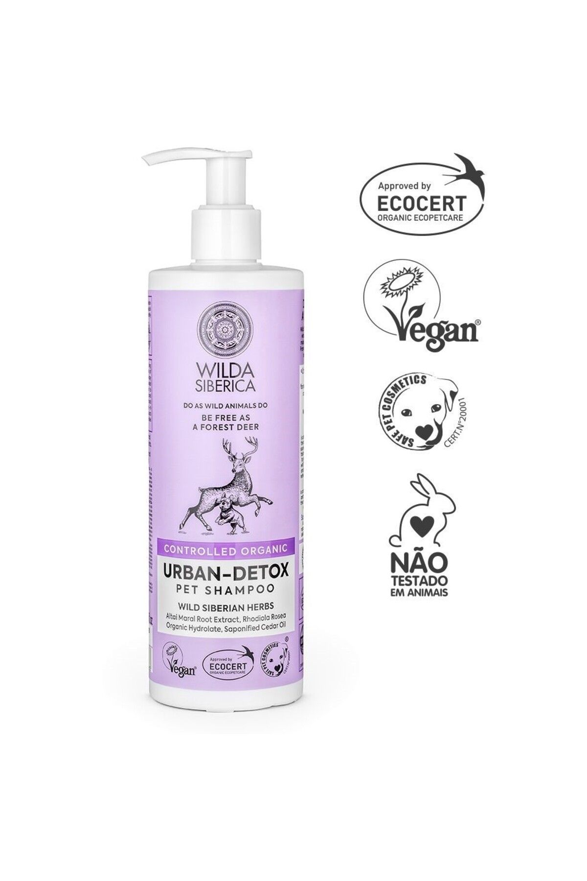 WILDA SIBERICA Kontrollü Organik Doğal ve Vegan Urban-Detox Evcil Hayvan Şampuanı, 400 ml