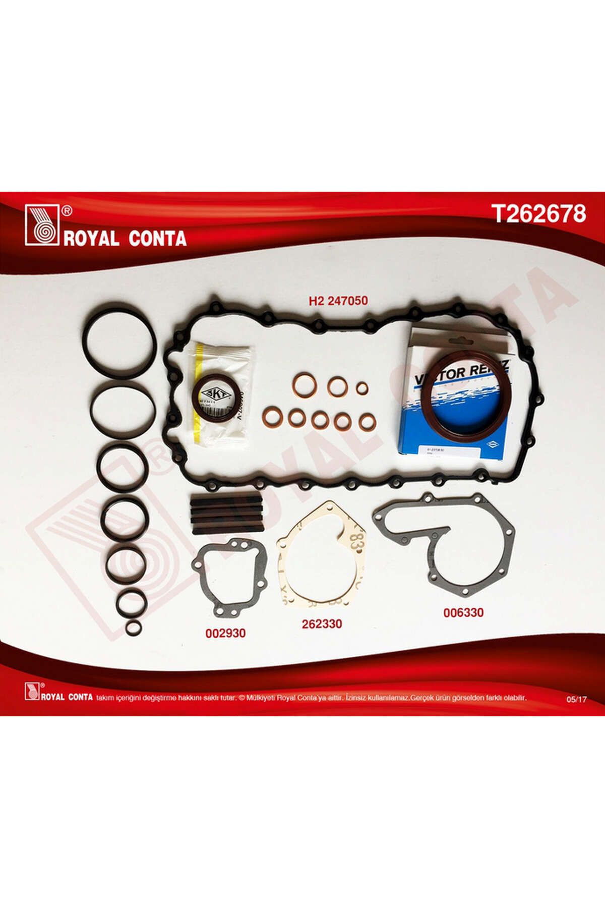 Royal MOTOR ALT TAKIM CONTA KEÇELİ KRT CNTLI KNG-EXP1.9 F8Q 247678 550134