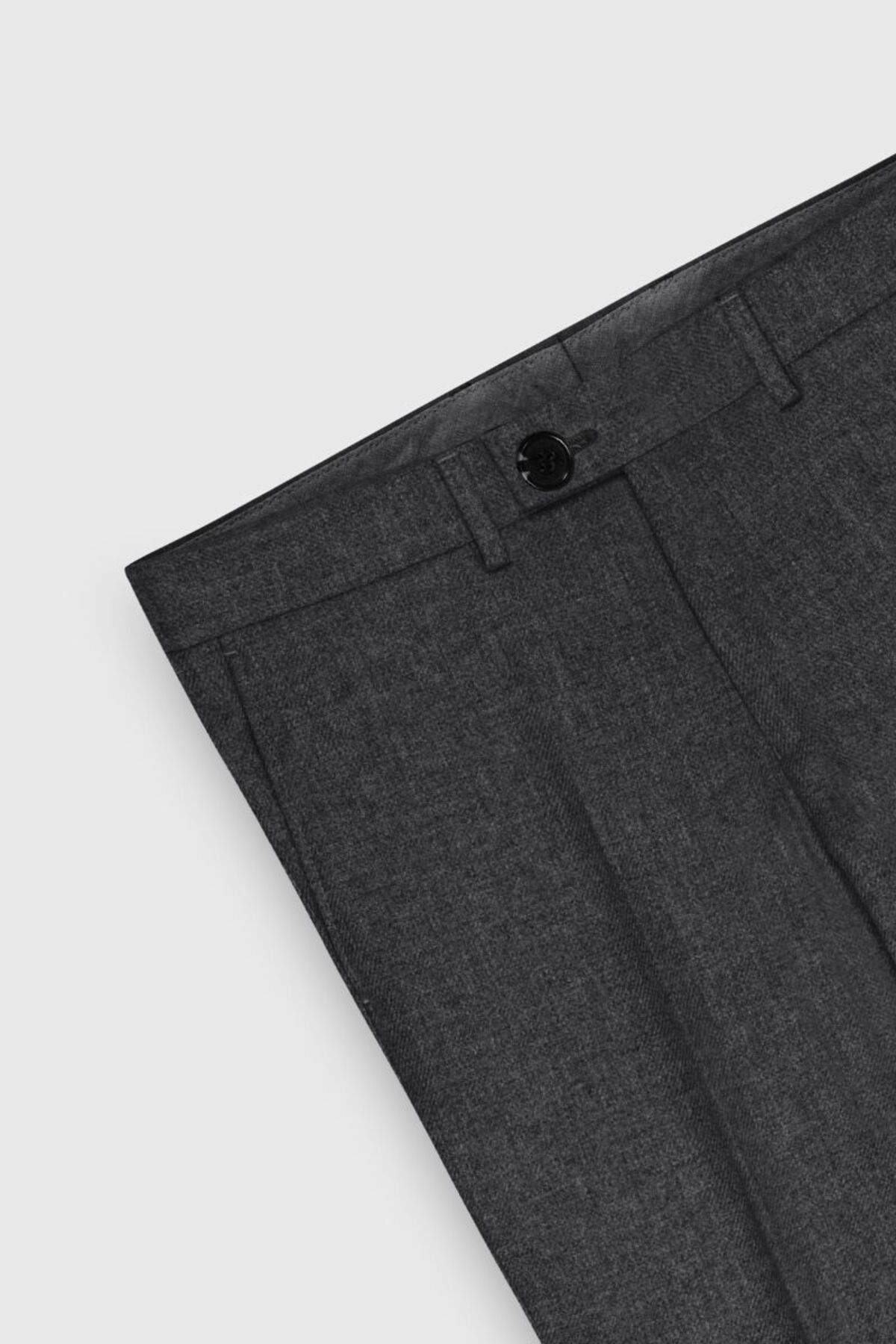 ALTINYILDIZ CLASSICS-Slim Fit Slim Fit Swallow Collar Print Double Pants Black-Gray Suit 7