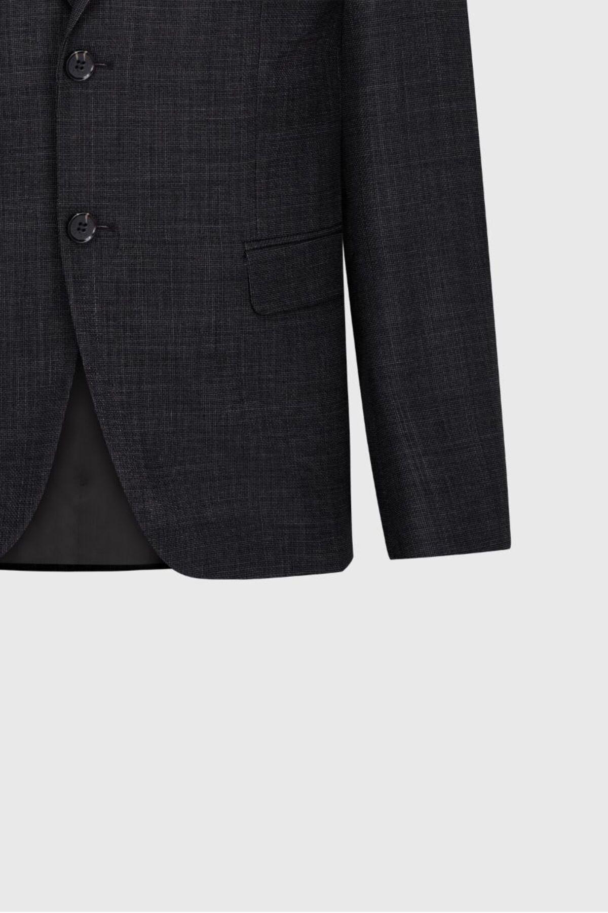 ALTINYILDIZ CLASSICS-Slim Fit Slim Fit Swallow Collar Print Double Pants Black-Gray Suit 5