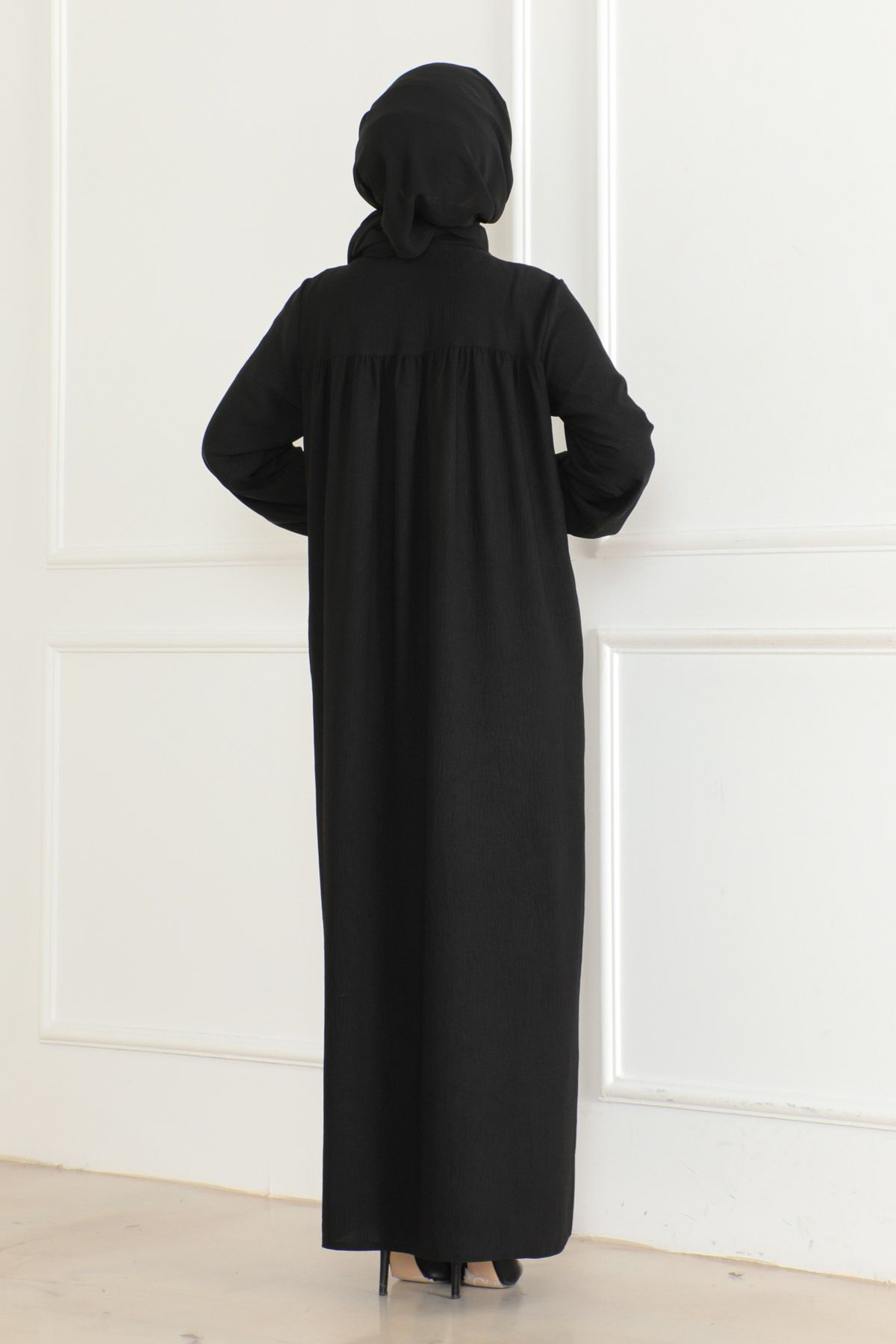 OKTAYUSTA COLLECTION Mevlana Cut Daily Black Abaya با روپوش