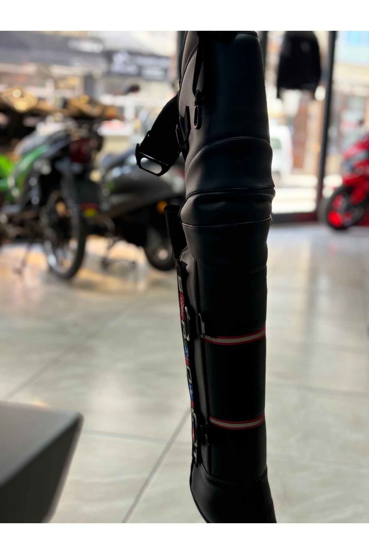 Prosev-Leather Wool Inside Leg Protection Soft Strap (Black) 4
