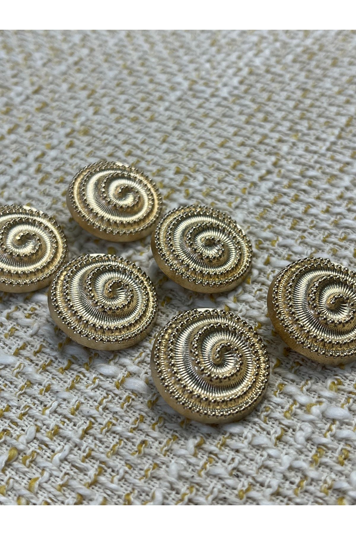 ODDA TASARIM ATÖLYESİ-Spiral Model Round Gold Color Jacket-Coat Design Button Set 3