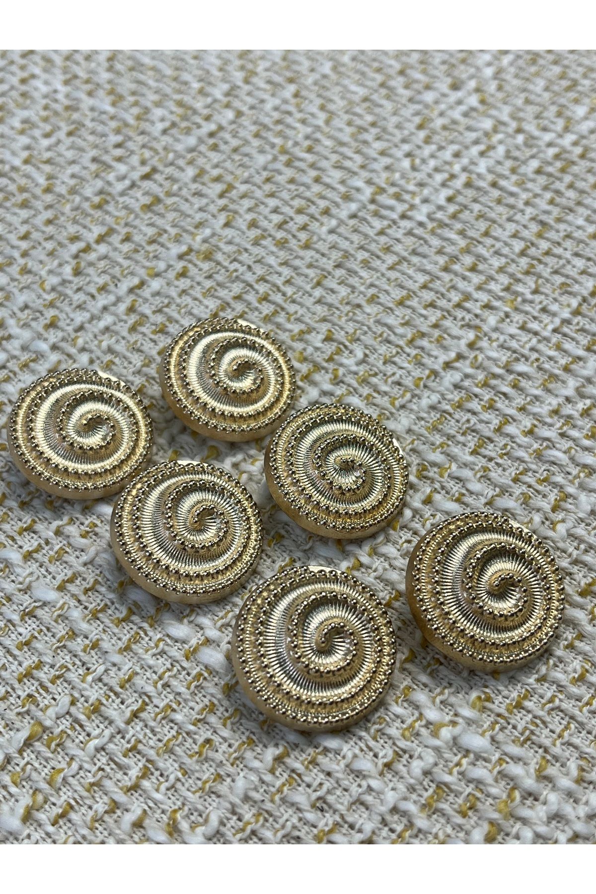 ODDA TASARIM ATÖLYESİ-Spiral Model Round Gold Color Jacket-Coat Design Button Set 1