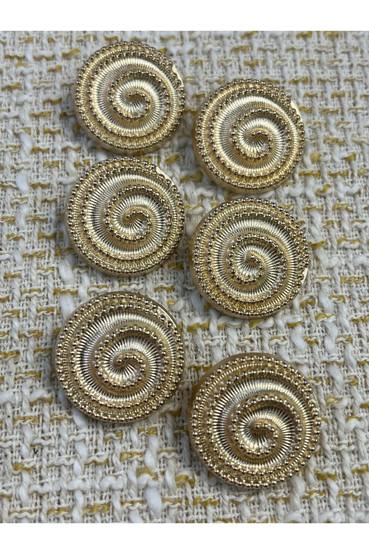 ODDA TASARIM ATÖLYESİ-Spiral Model Round Gold Color Jacket-Coat Design Button Set 5