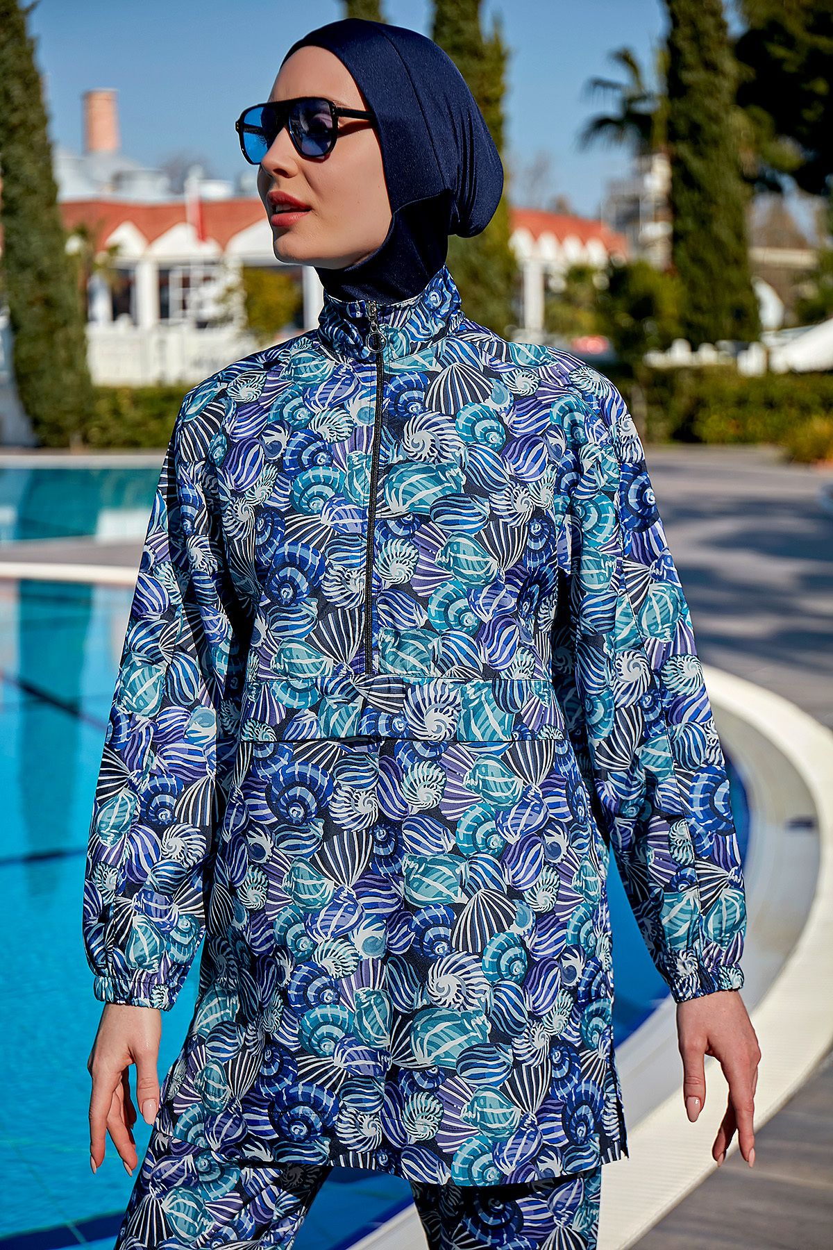 Remsa Mayo-R4702 Model Hijab Swimsuit - Parachute Color, Full Covered and Shells 2