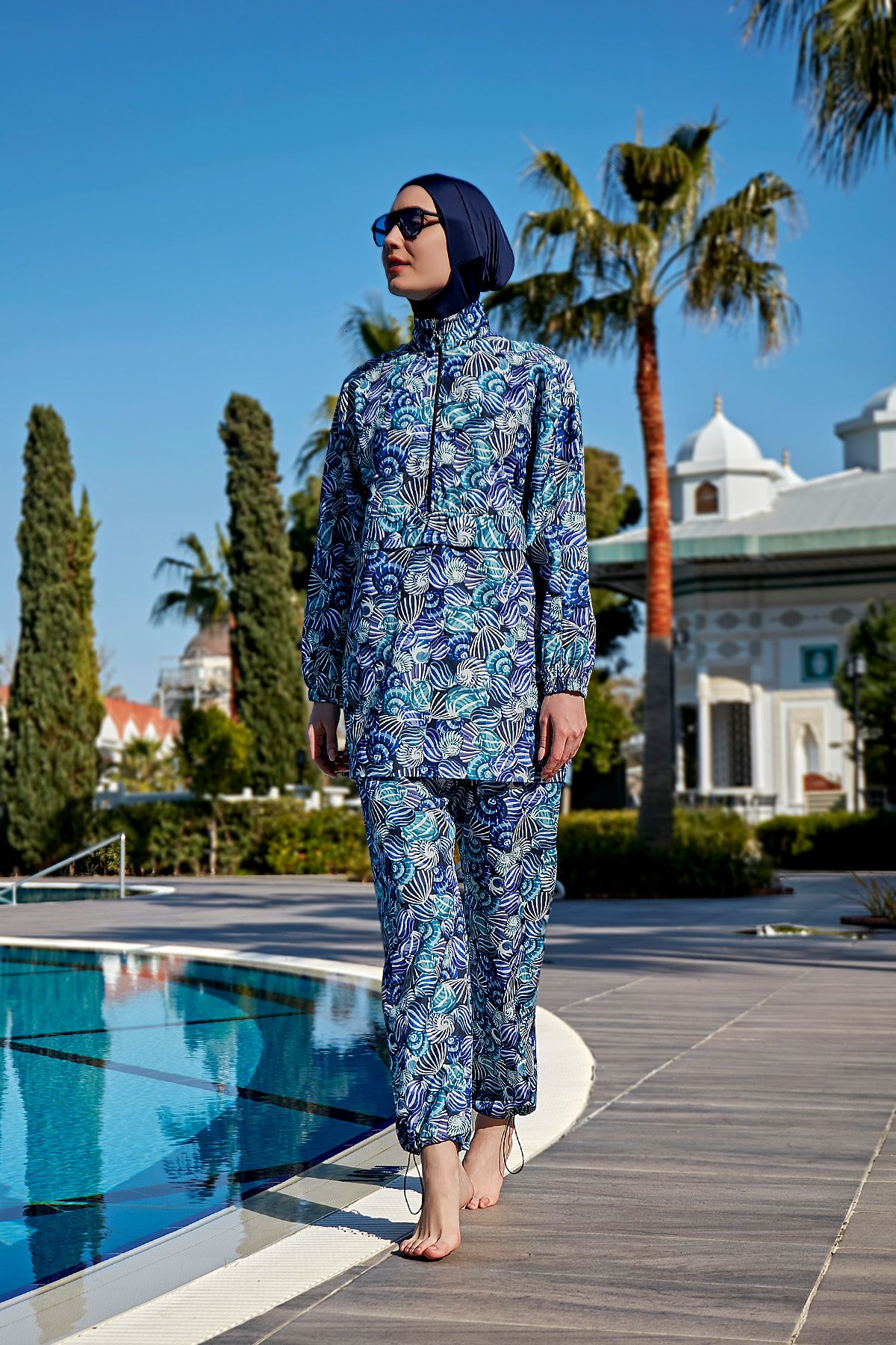 Remsa Mayo-R4702 Model Hijab Swimsuit - Parachute Color, Full Covered and Shells 6