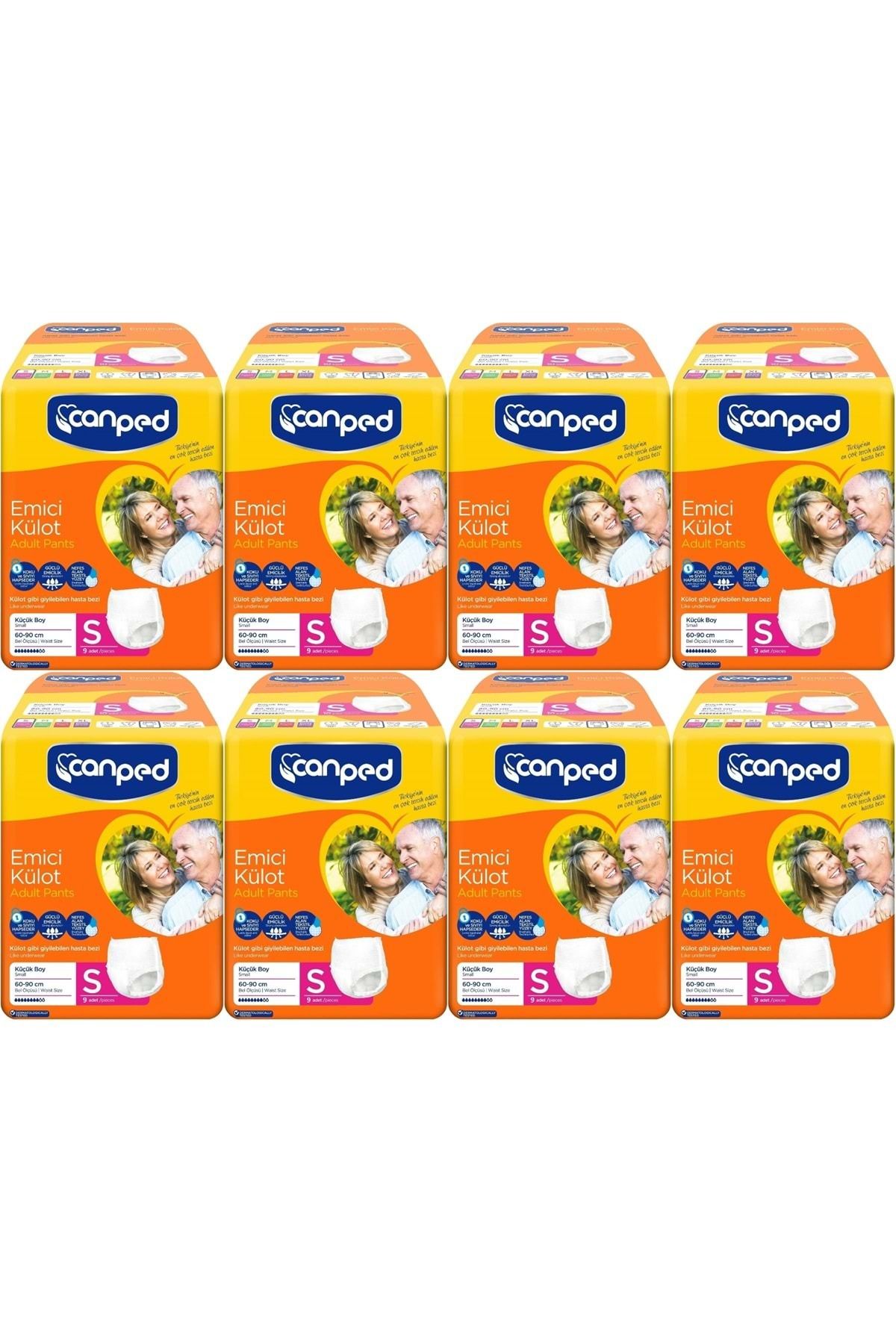 Canped Emici Külot Hasta Bezi S-Küçük Small 72 Adet (8PK*9)