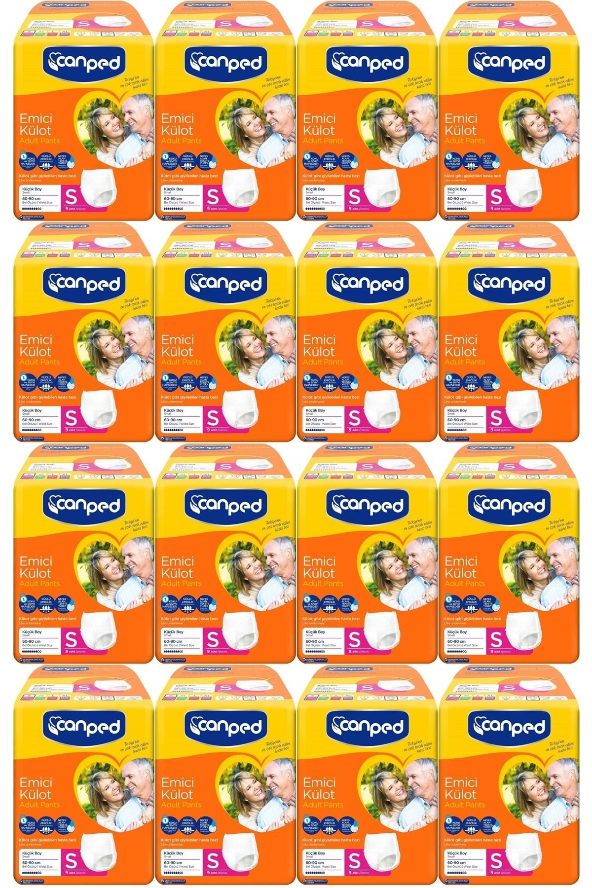 Canped Emici Külot Hasta Bezi S-Küçük Small 144 Adet (16PK*9)