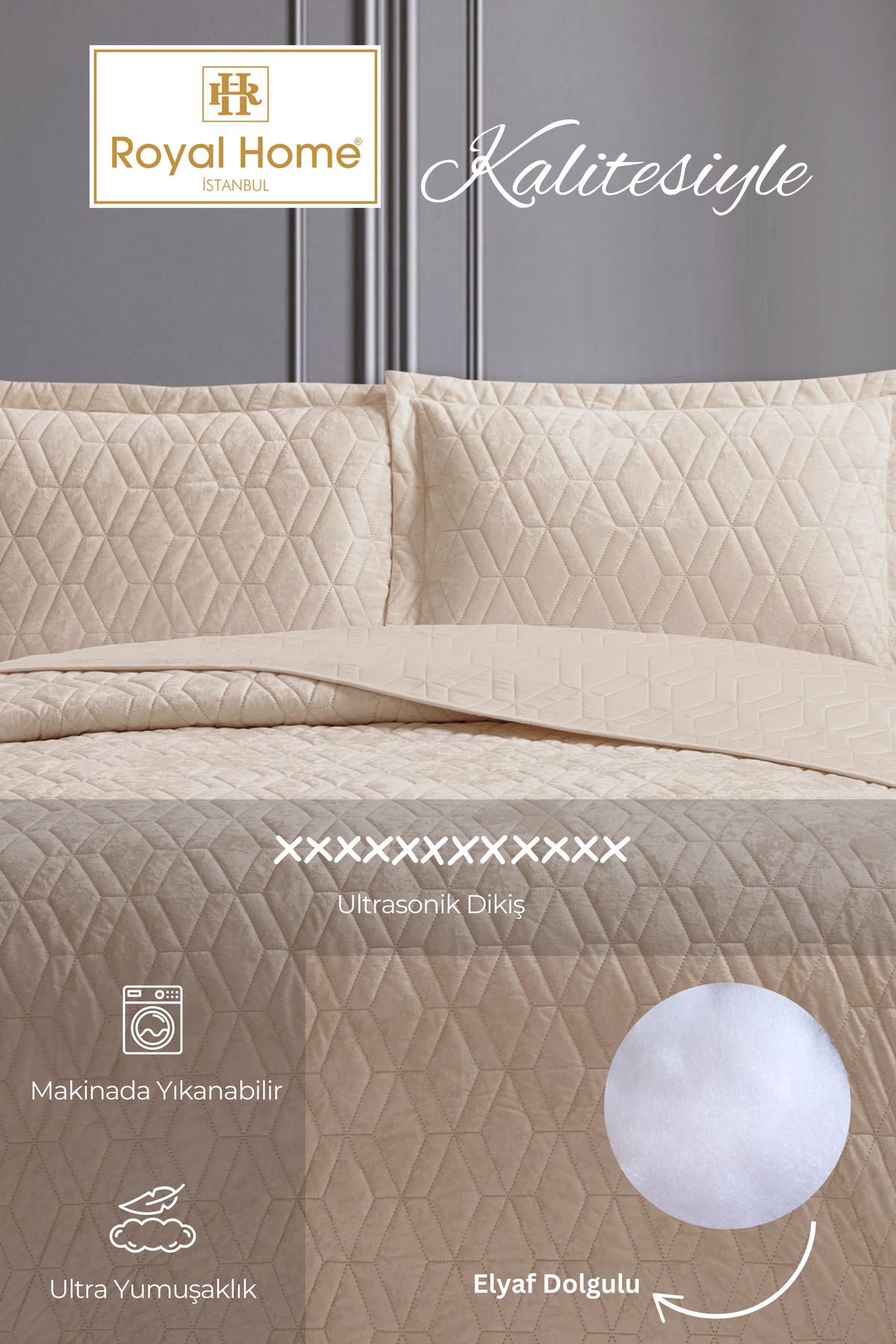 Royal Home-طقم مفرش سرير مزدوج مخملي من تينا 6