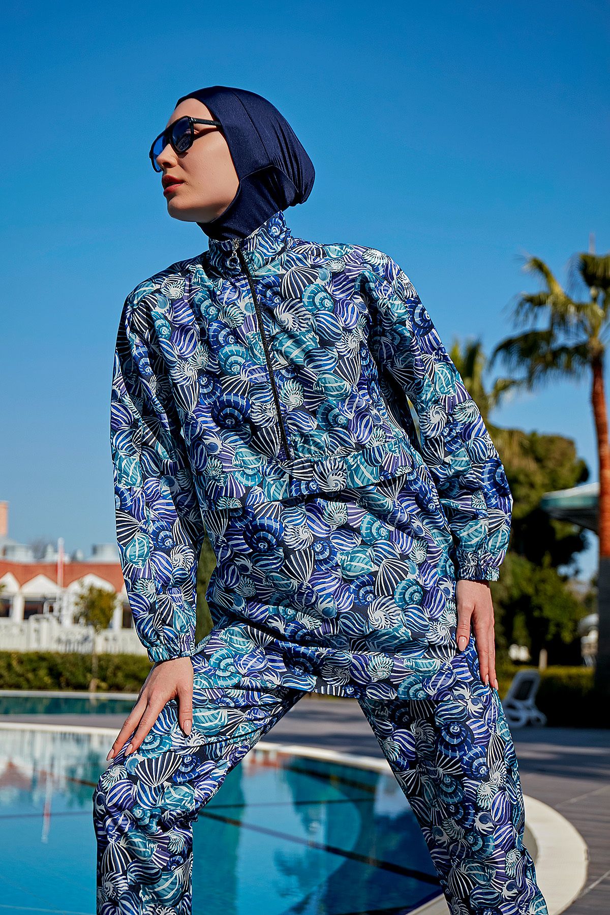 Remsa Mayo-R4702 Model Hijab Swimsuit - Parachute Color, Full Covered and Shells 1