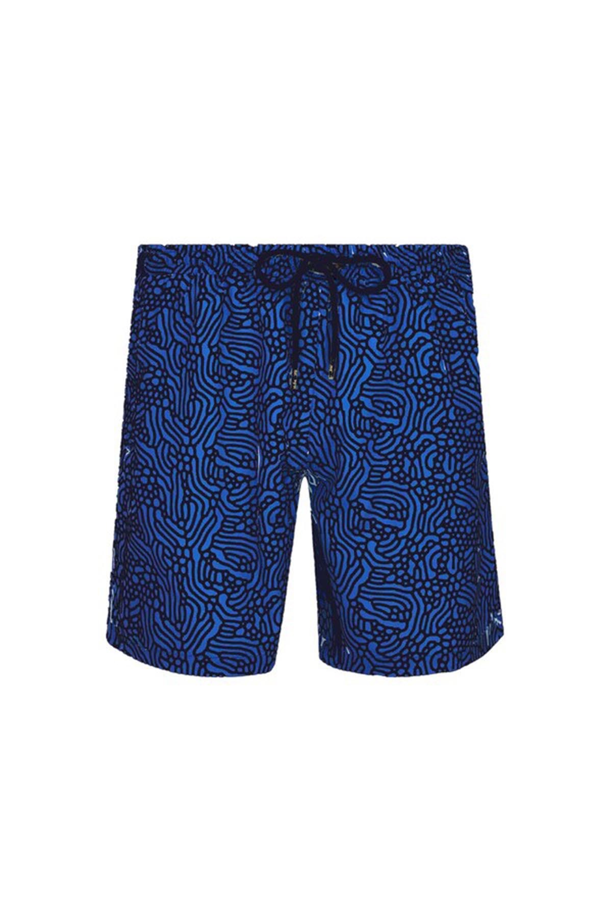 REMSA Men's Sea Pool Shorts Patterned Gale S270 Blue