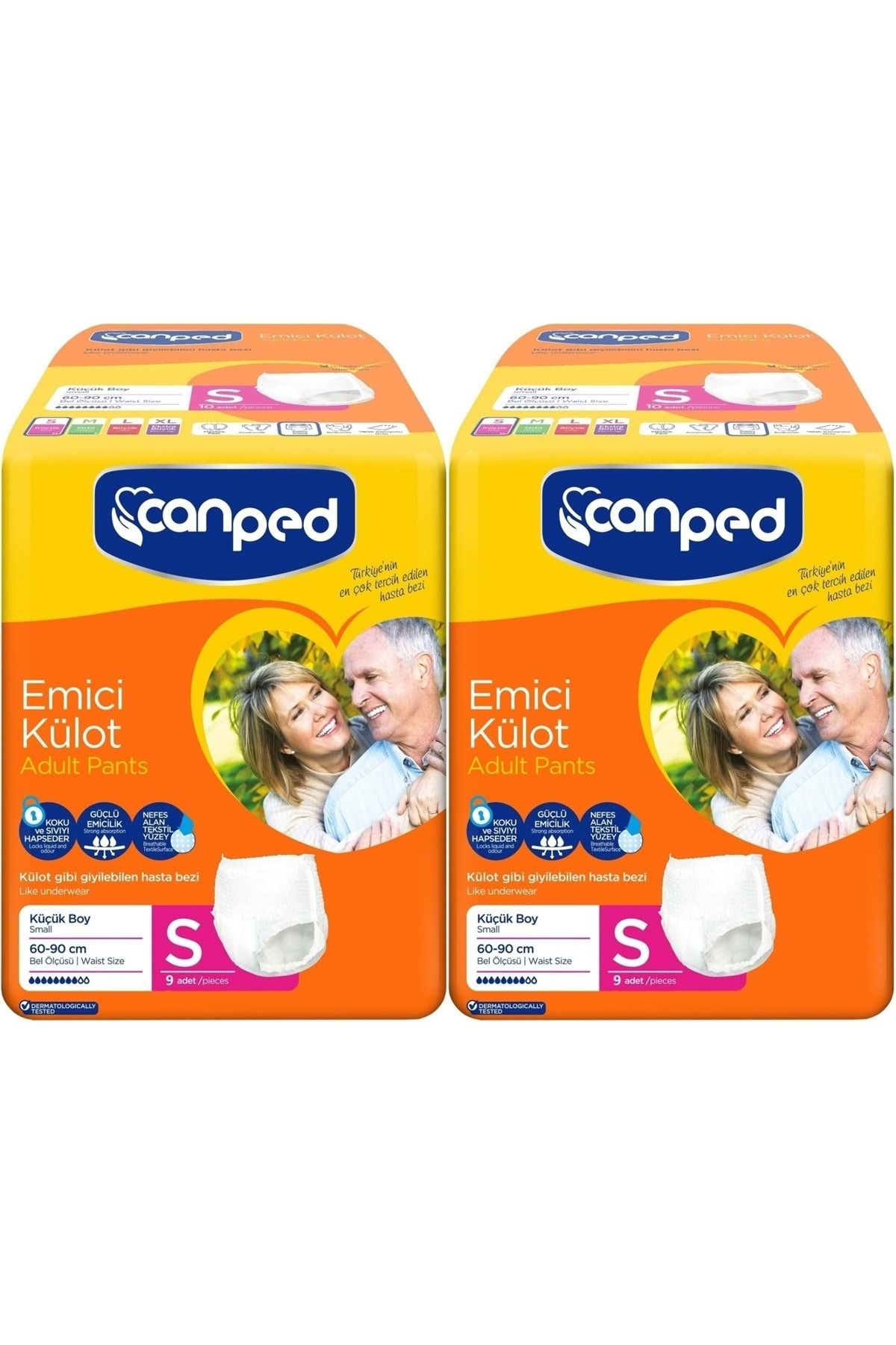 Canped Emici Külot Hasta Bezi S-Küçük Small 18 Adet (2PK*9)