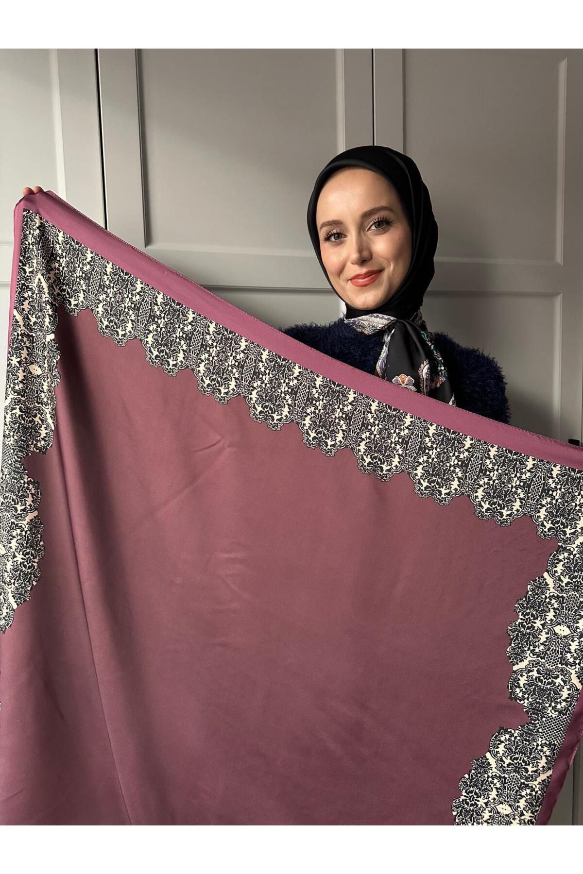 Modakaşmir-Lace Pattern Twill Scarf 4