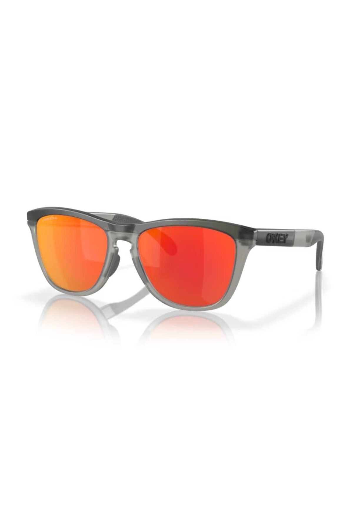 0oo9284 928401 55 عینک آفتابی مردانه Frogskins Range دایره شفاف استخوانی خاکستری Oakley