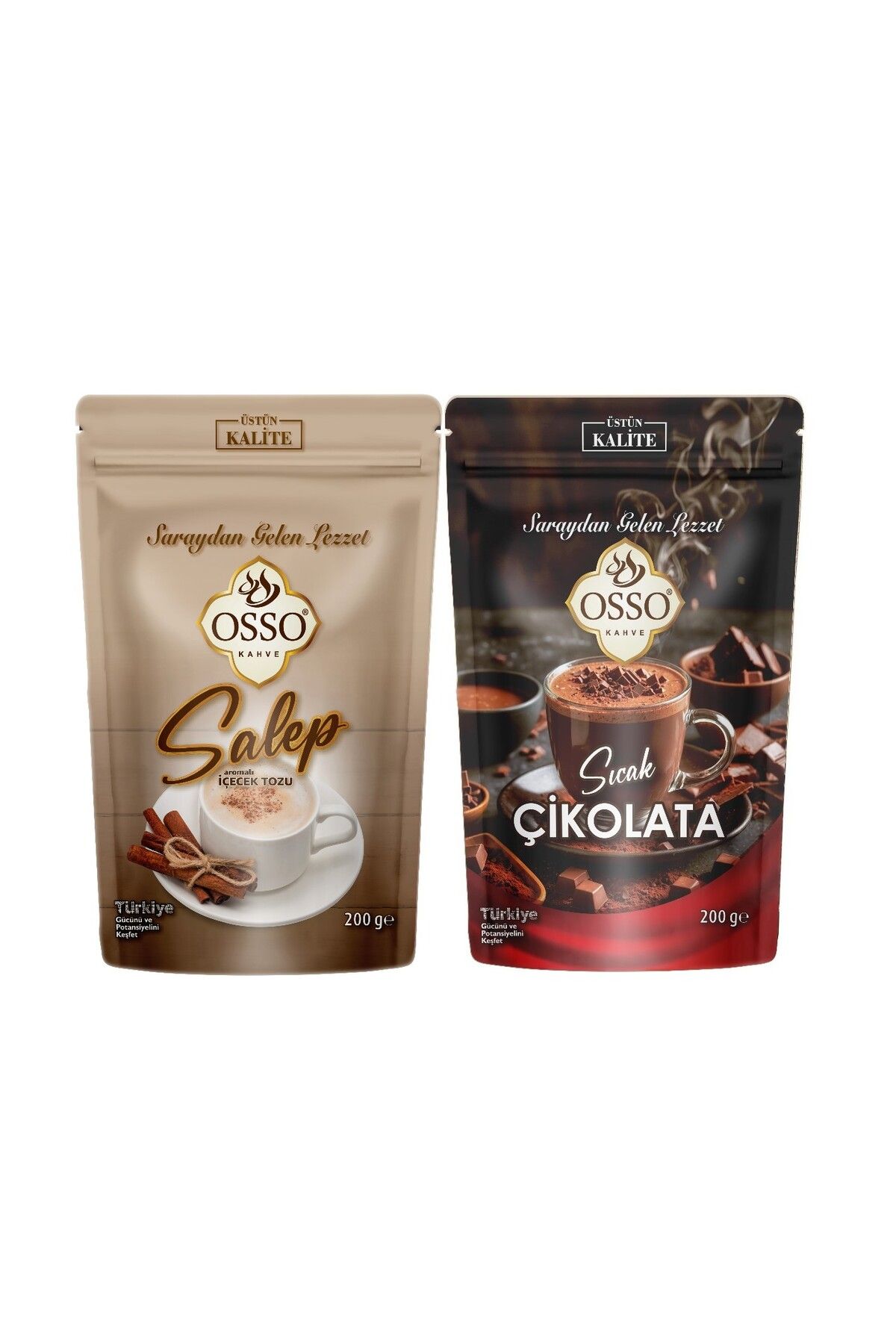 OSSO KAHVE OSSO SALEP ve SICAK ÇİKOLATA 2'li SET 2x200 gr